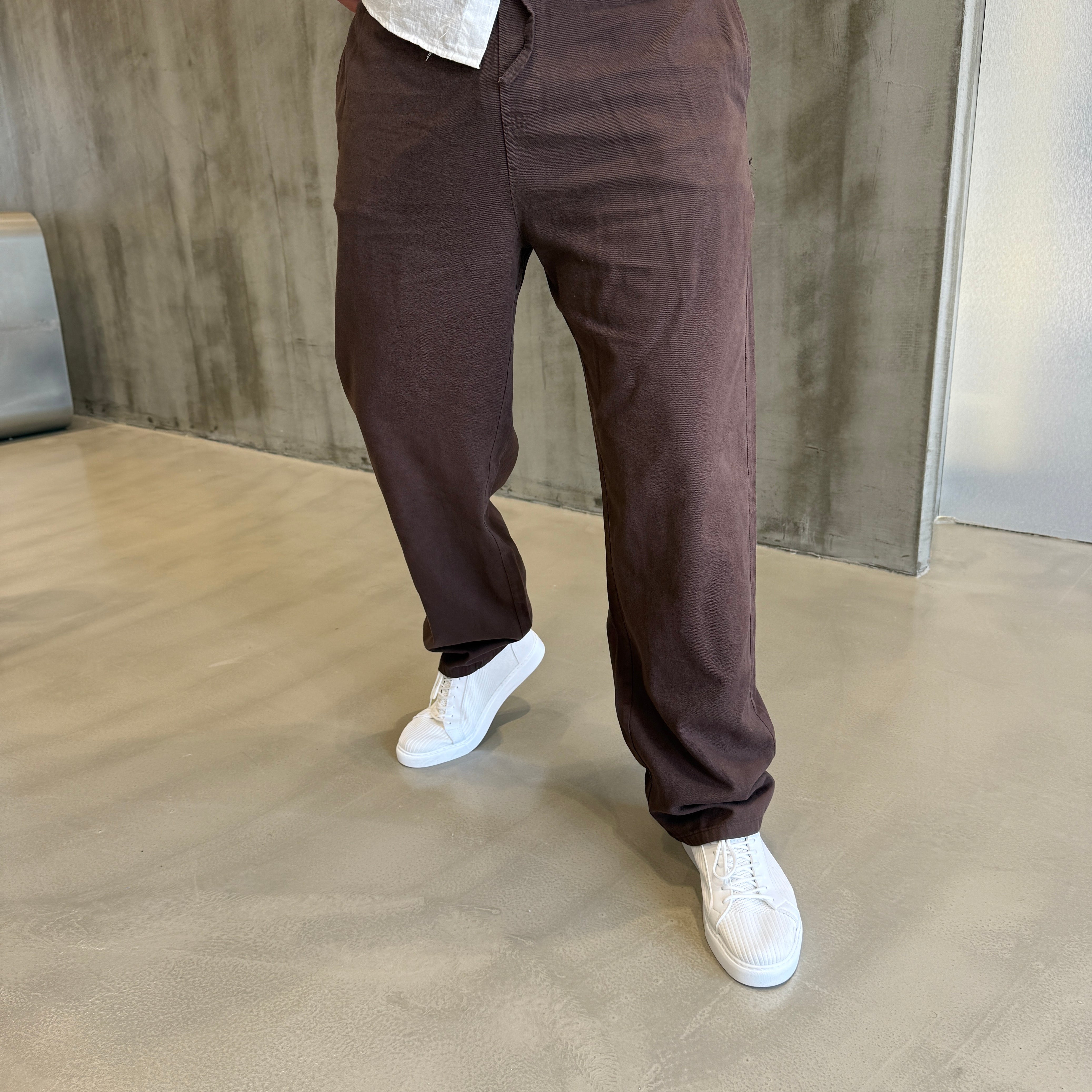 Kahve Gabardin Baggy Pantolon