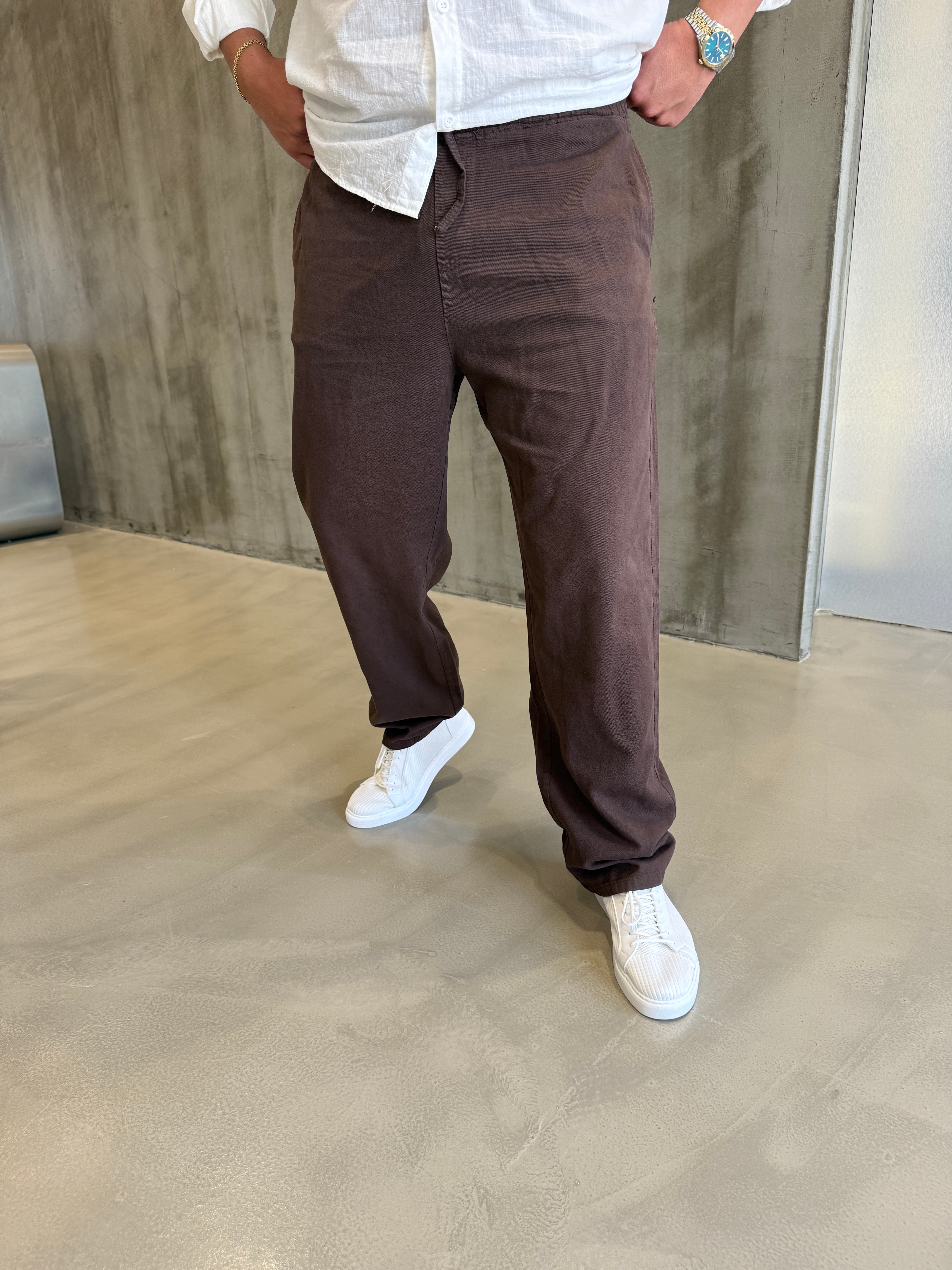 Kahve Gabardin Baggy Pantolon