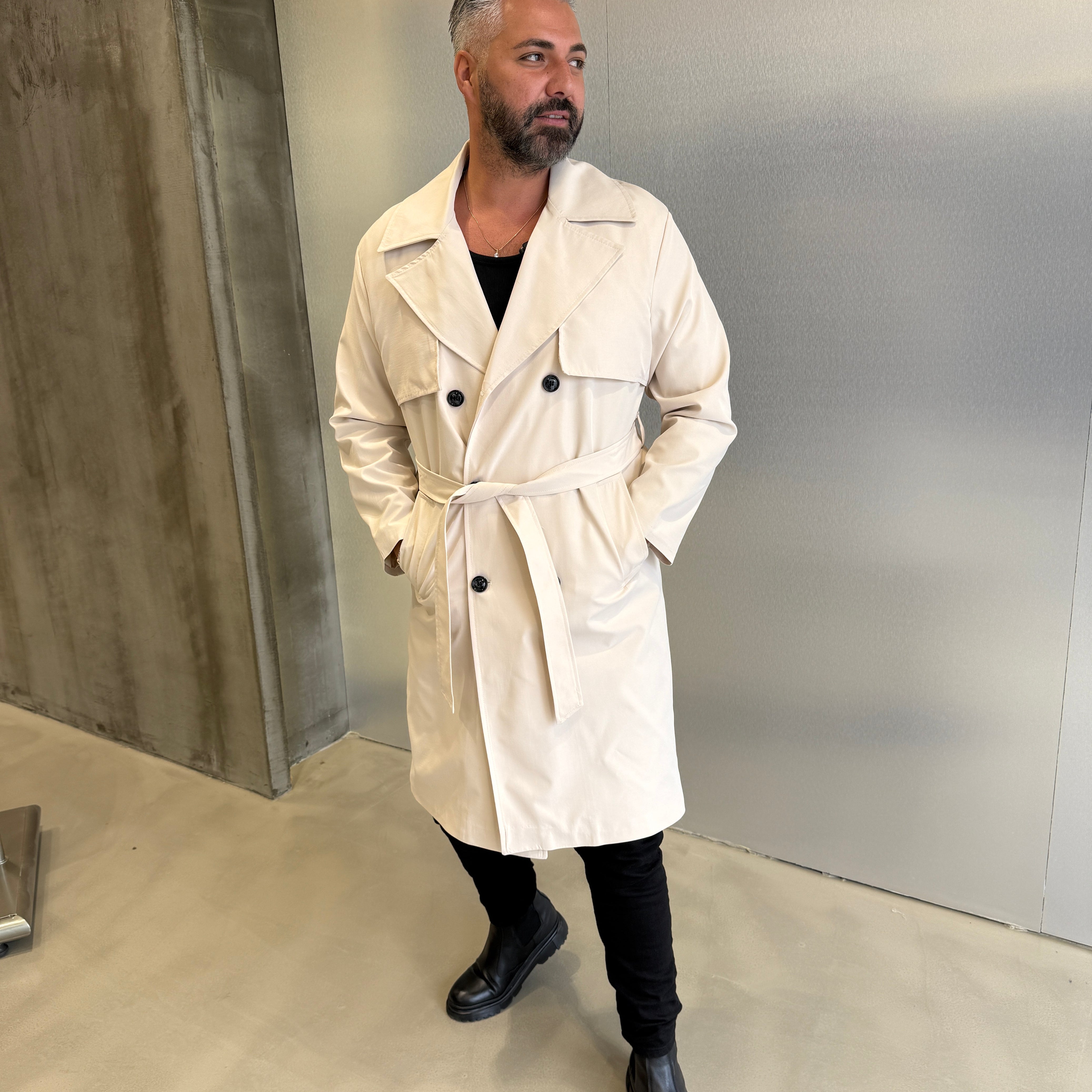 Krem Uzun Premium Trençkot