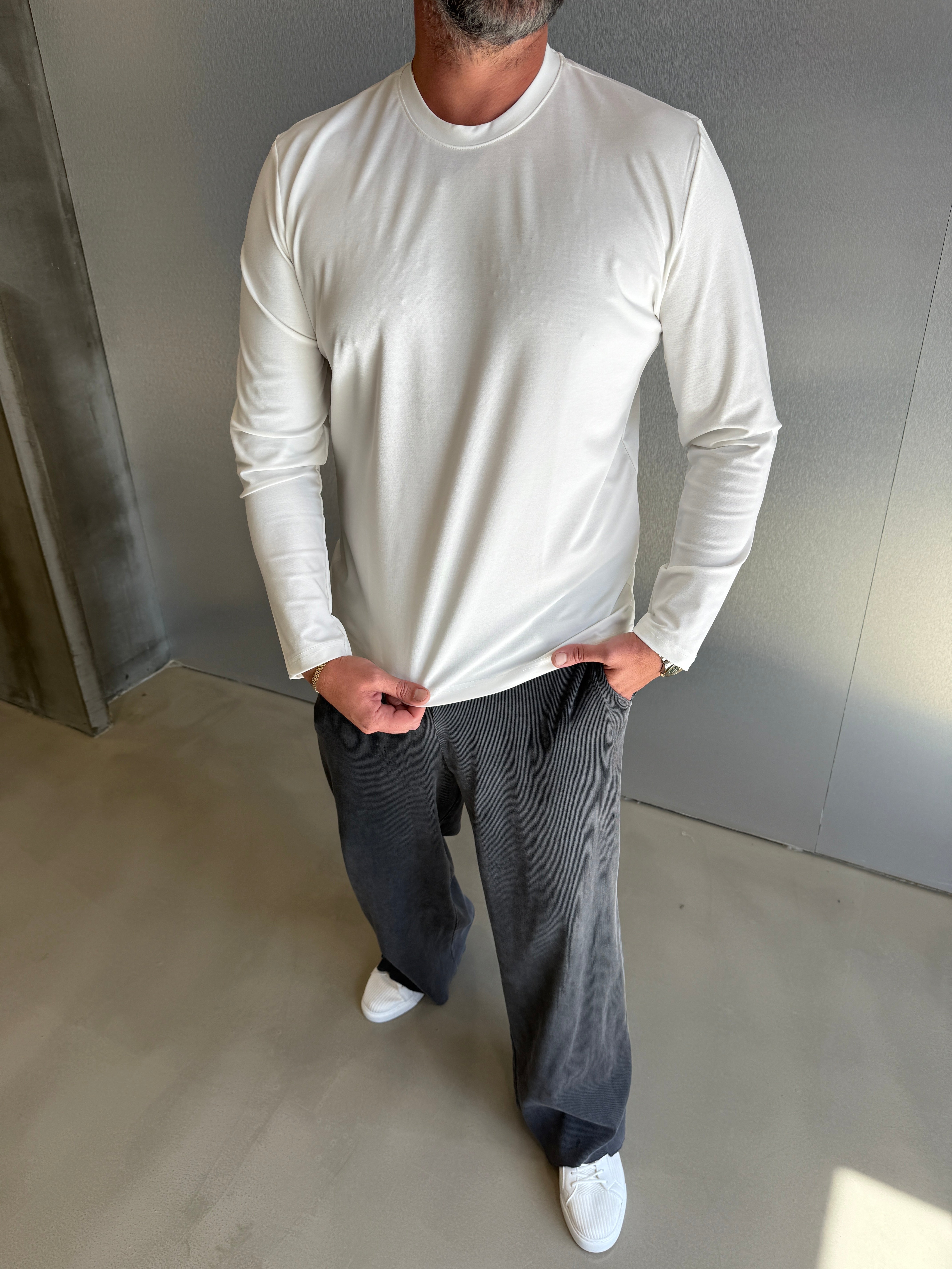 Beyaz OYŞ Uzun Kollu Sweat