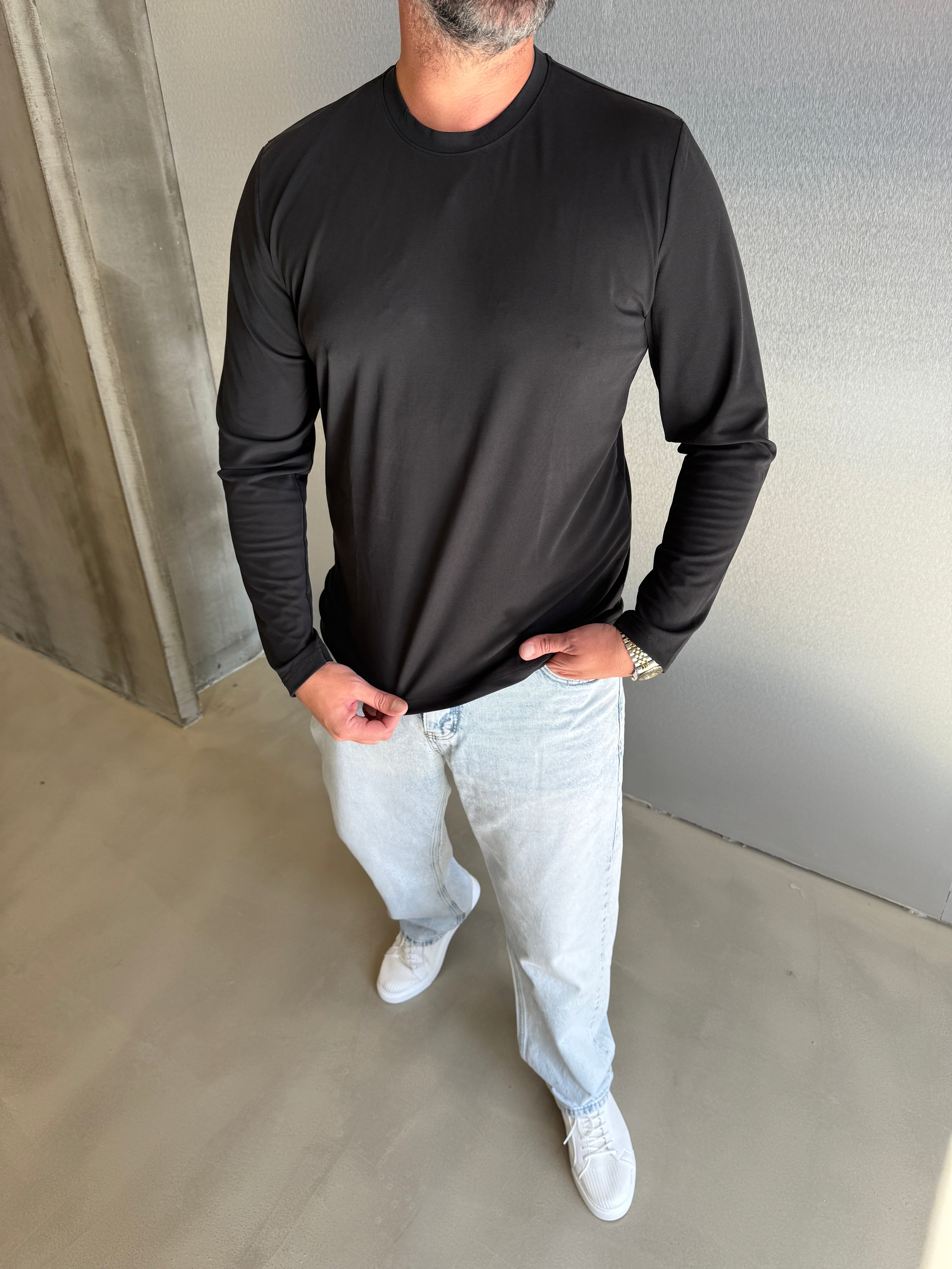 Siyah OYŞ Uzun Kollu Sweat