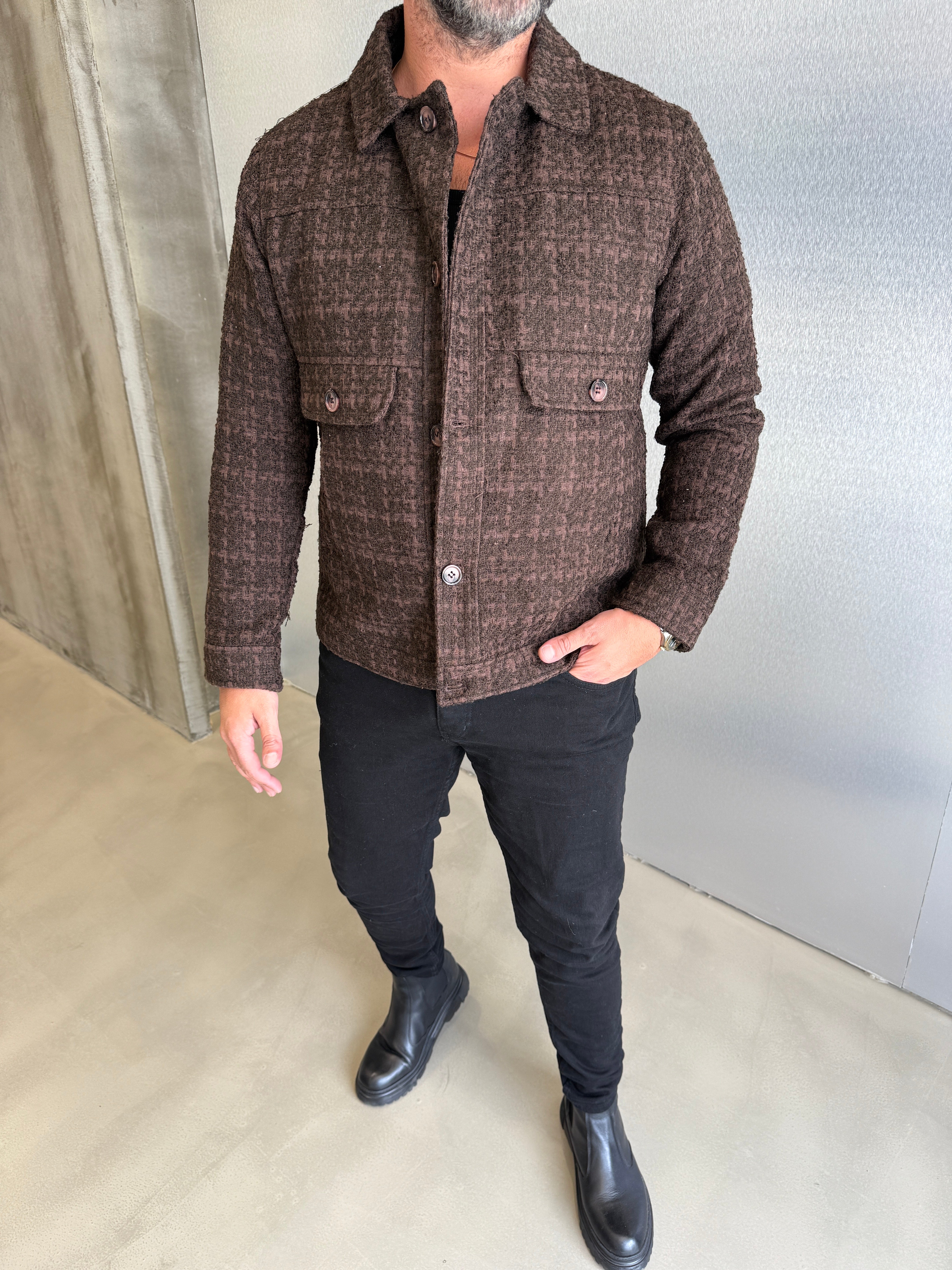 Siyah Çelik Örme Ceket