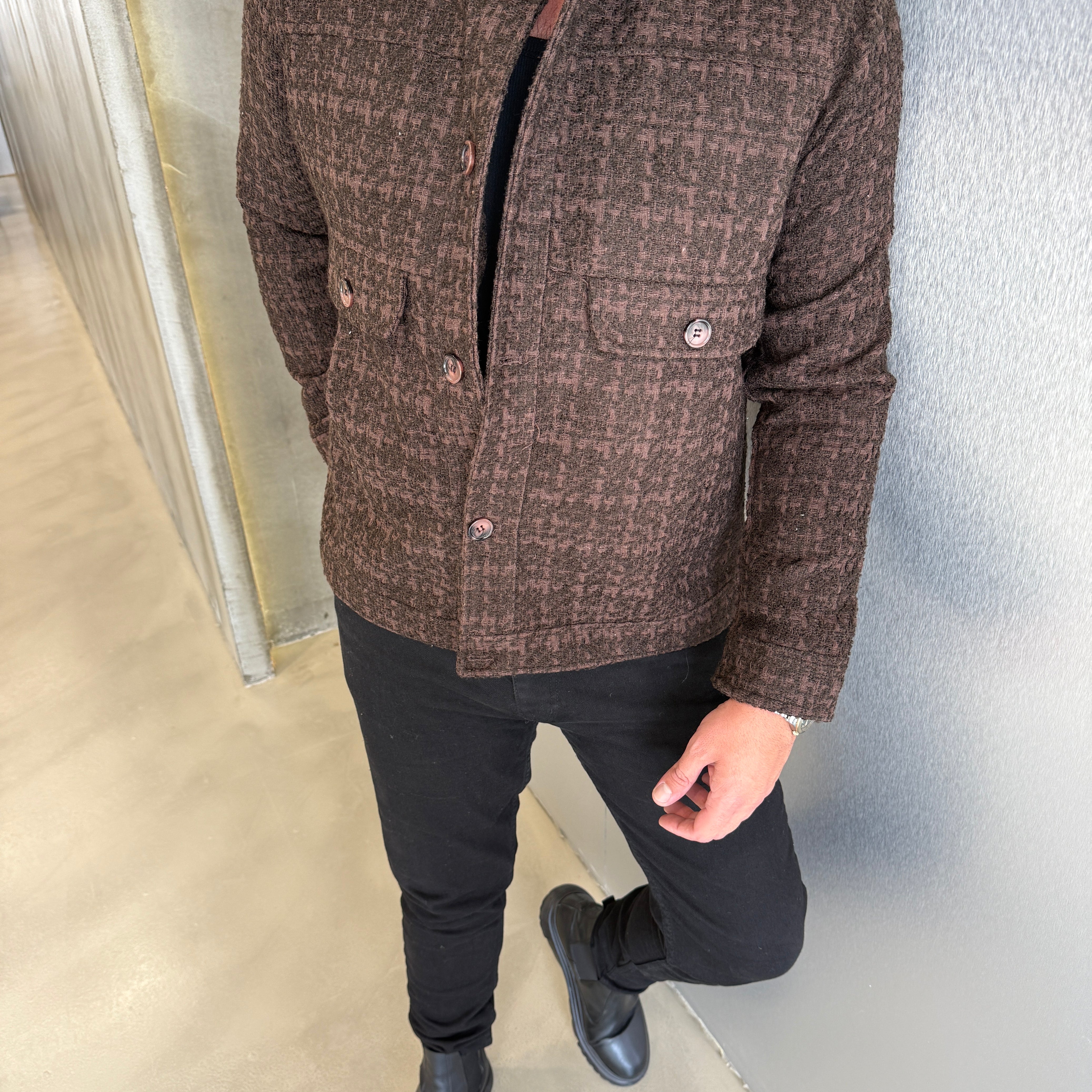 Siyah Çelik Örme Ceket