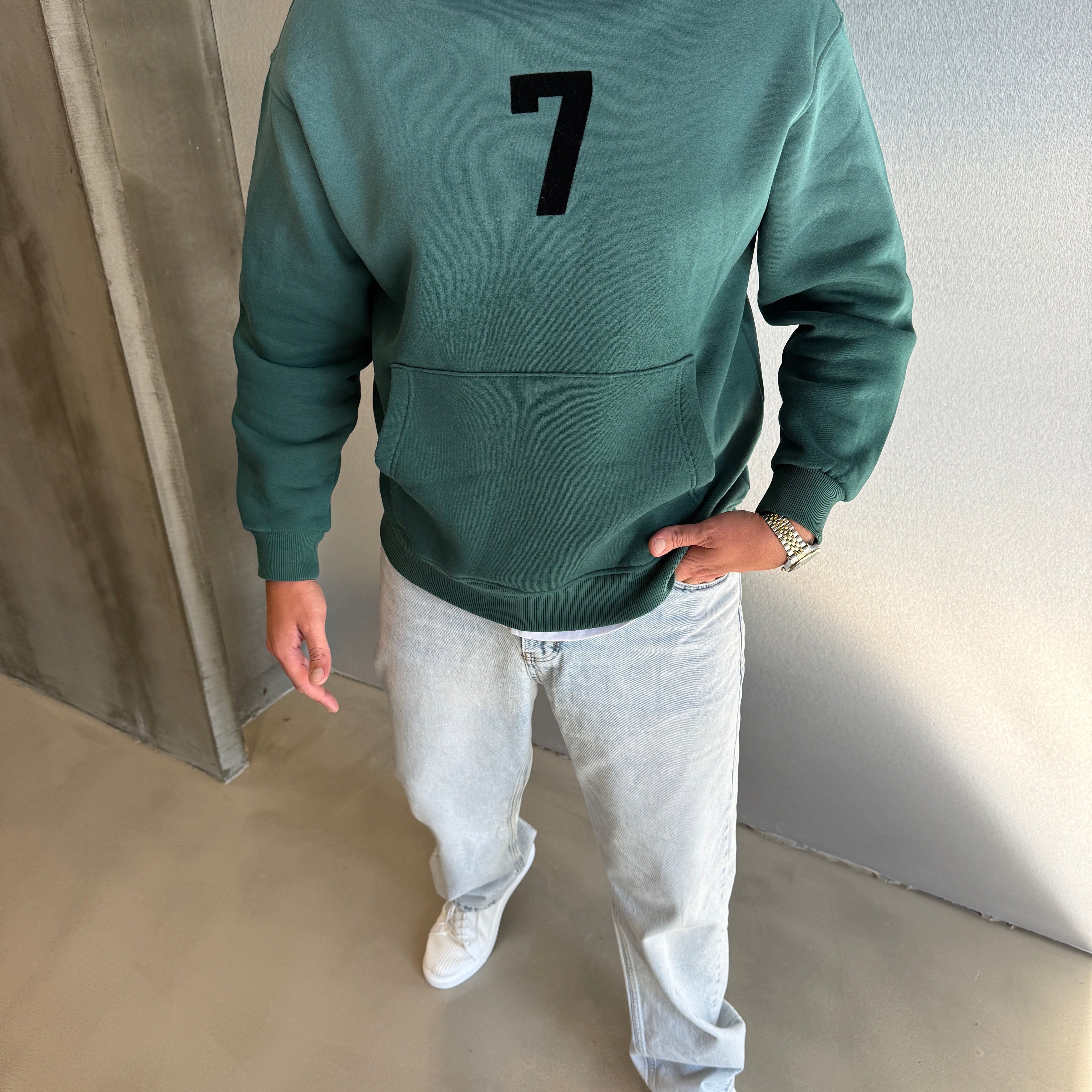 Yeşil 7 Desenli Premium Sweat