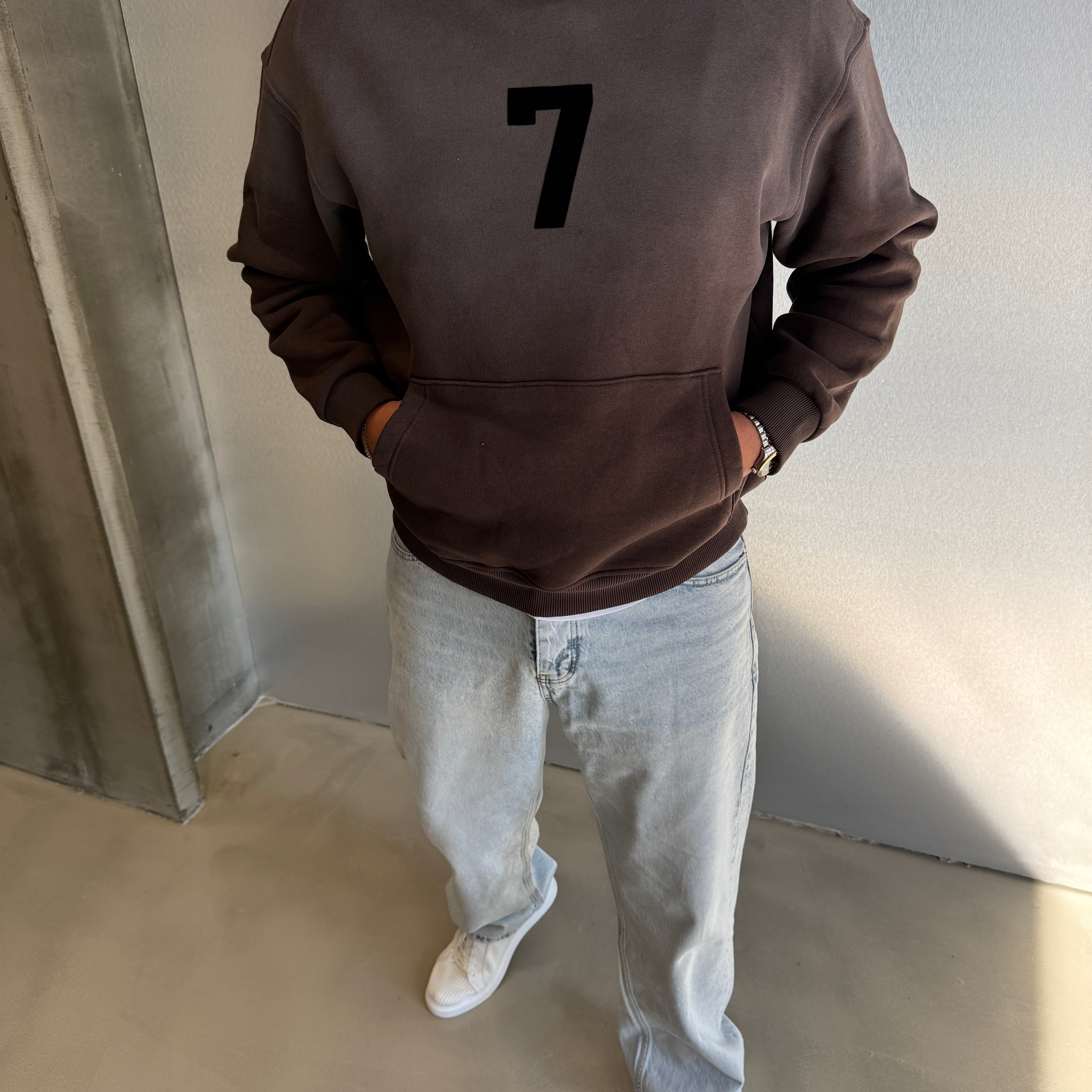 Kahve 7 Desenli Premium Sweat