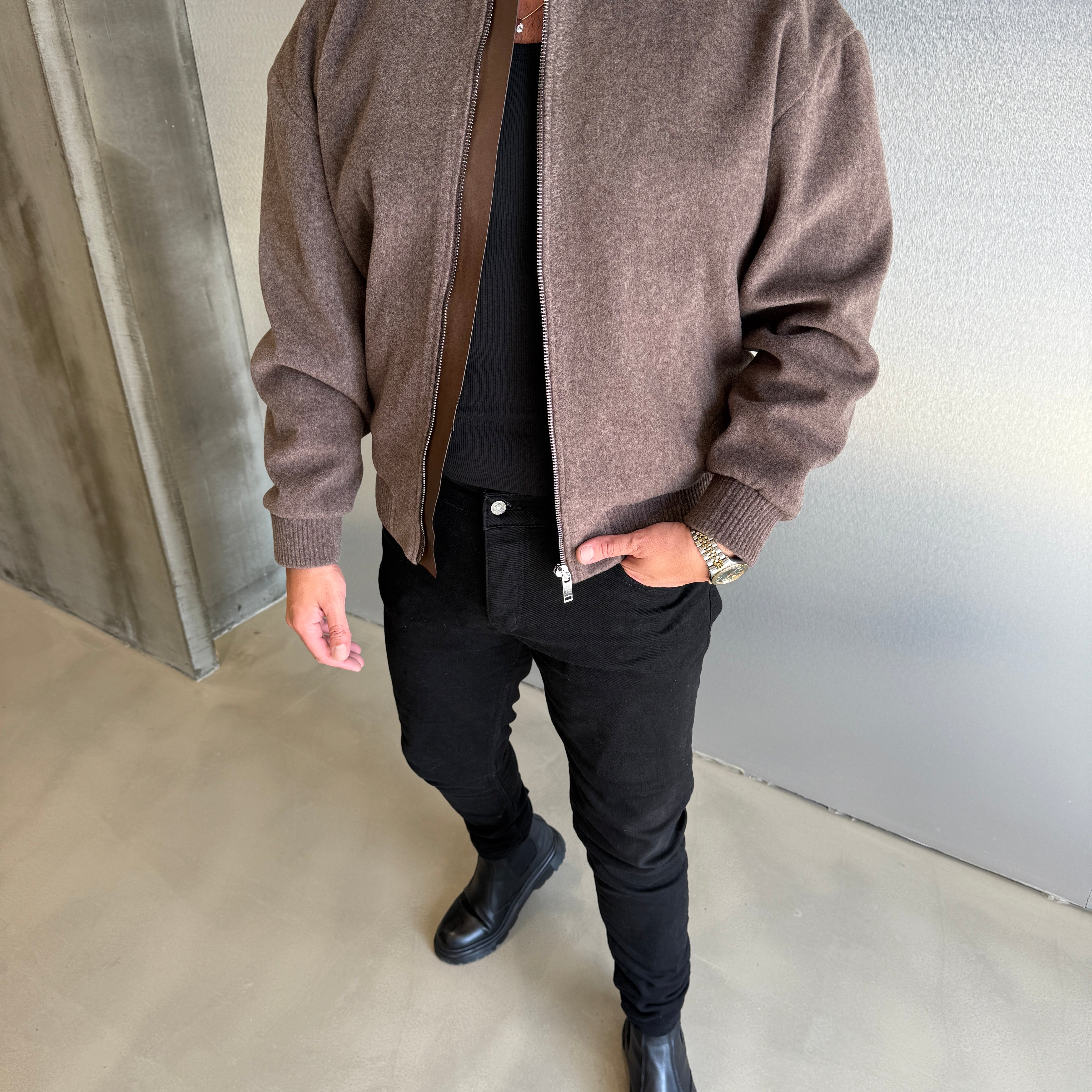 Kahve Lazer Kesim Moskova Kumaş Kaşe