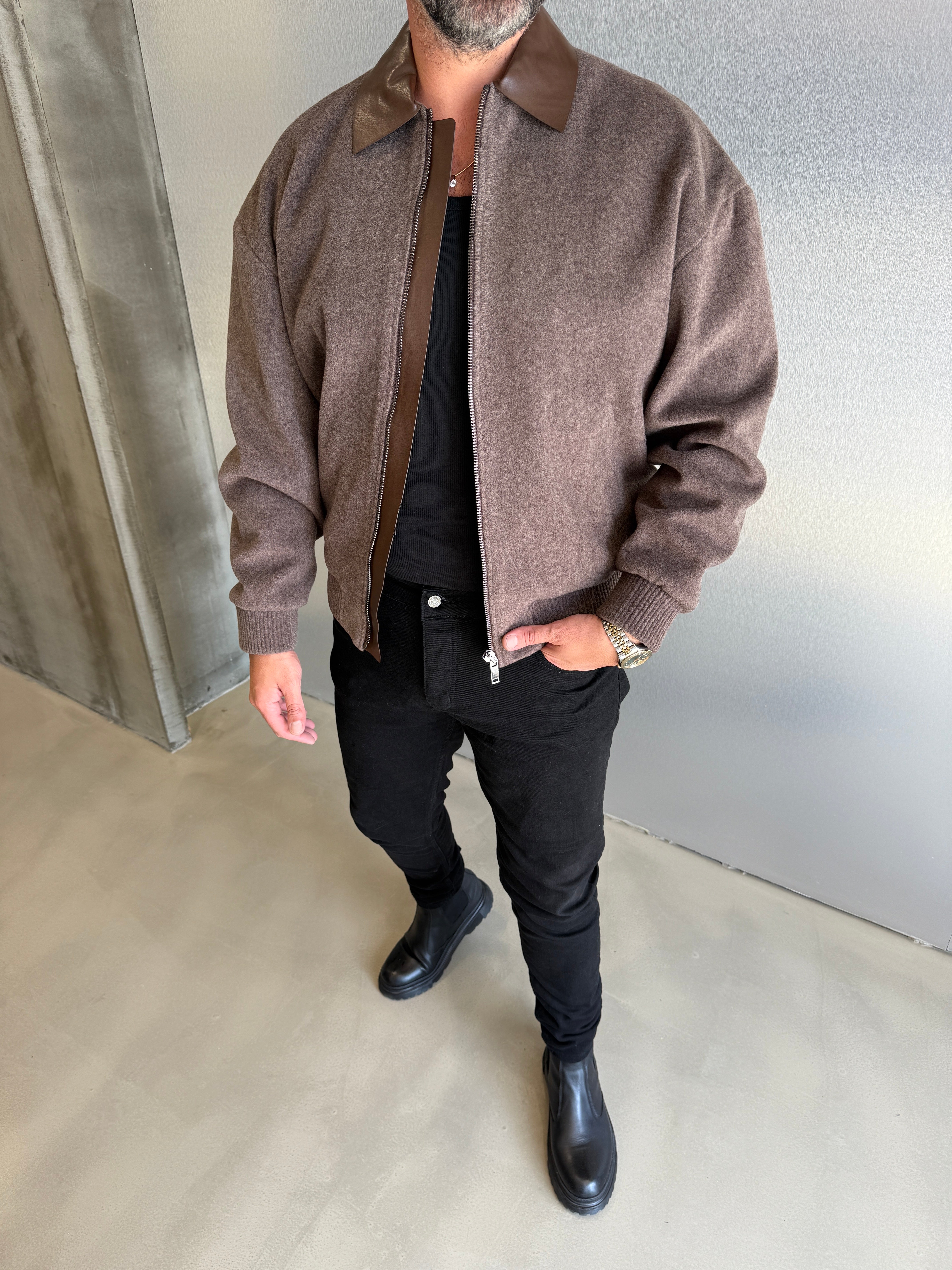 Kahve Lazer Kesim Moskova Kumaş Kaşe