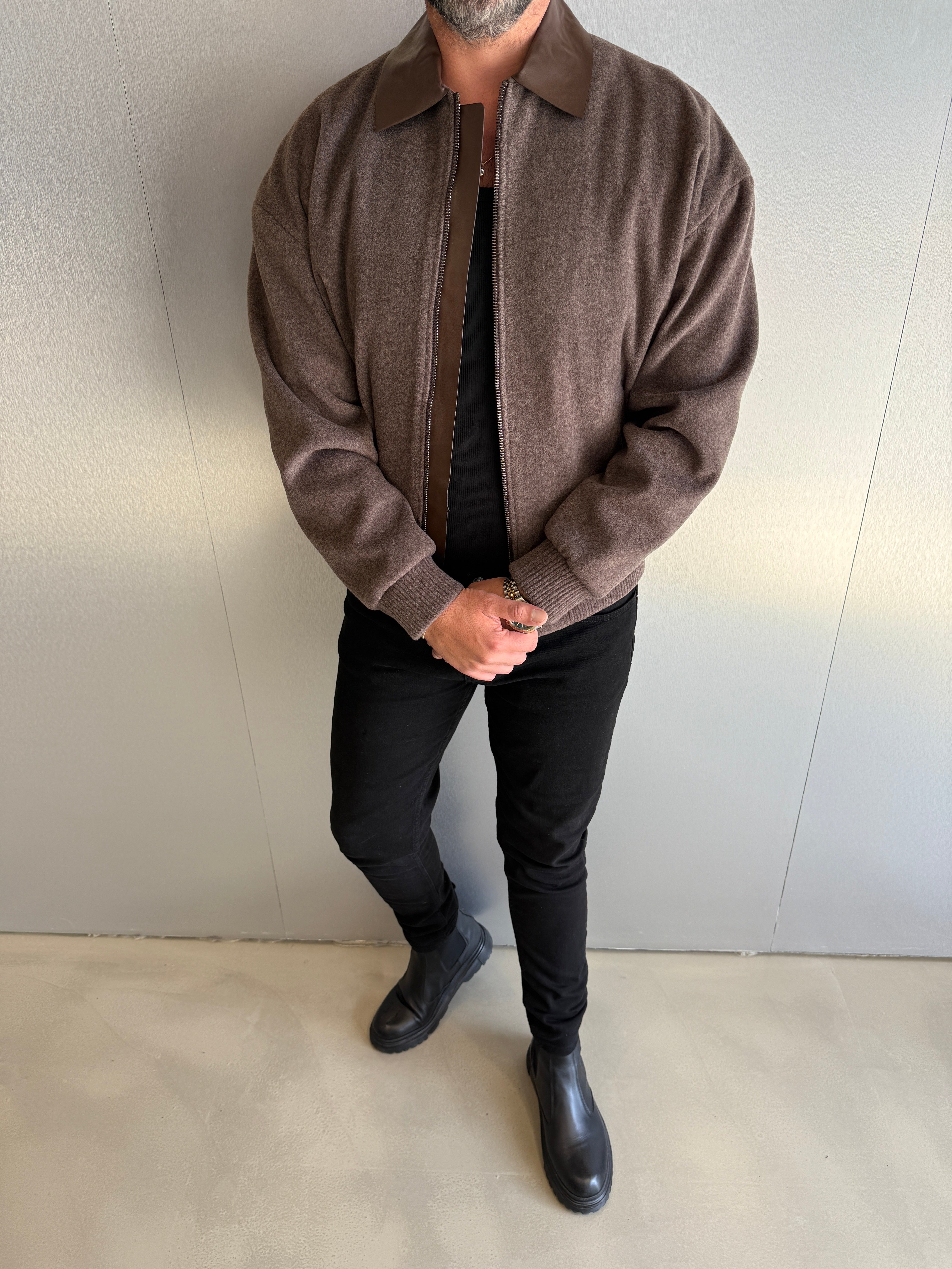 Kahve Lazer Kesim Moskova Kumaş Kaşe