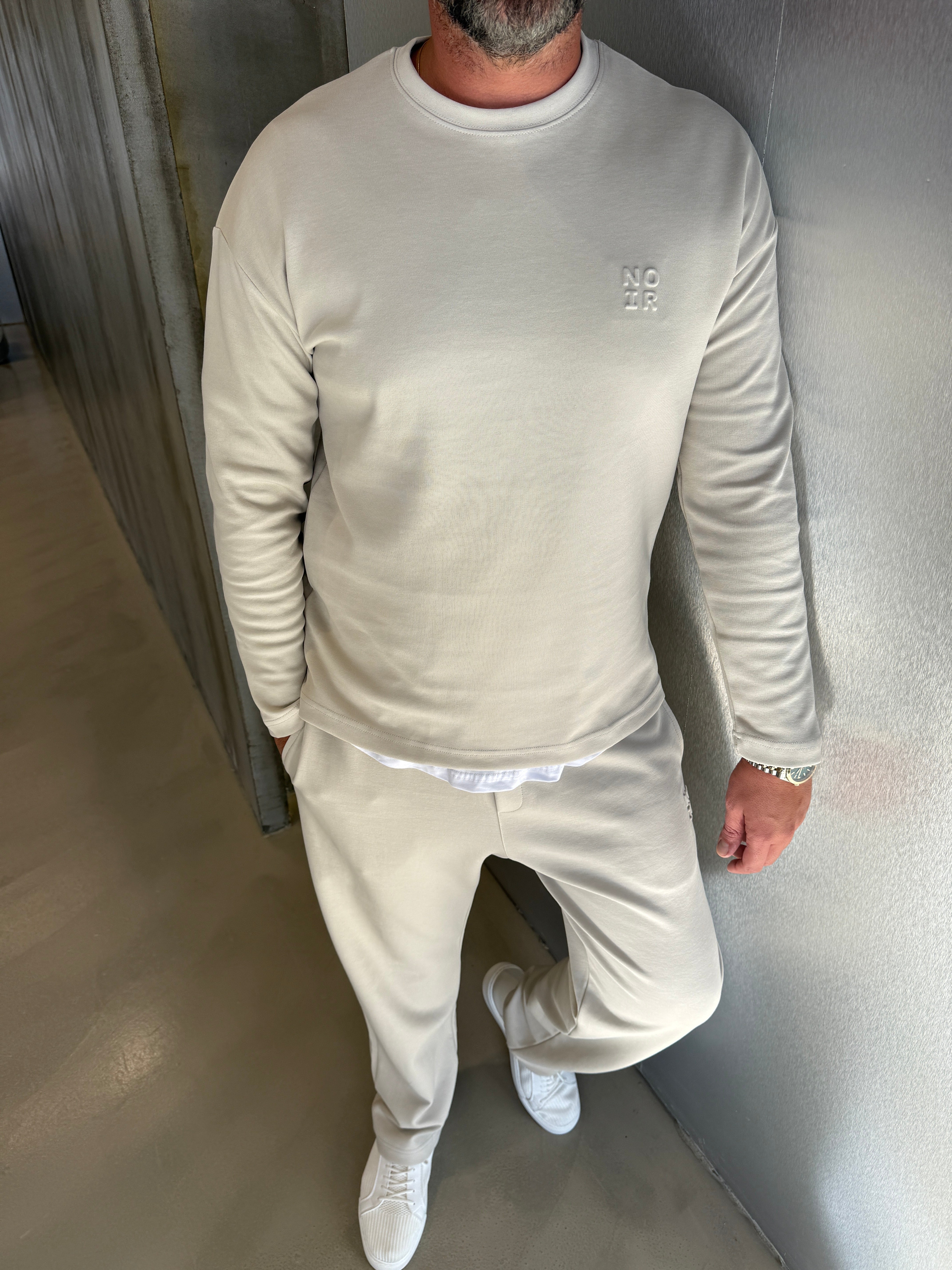 Gri 2 İplik Minimal Baskılı Takım