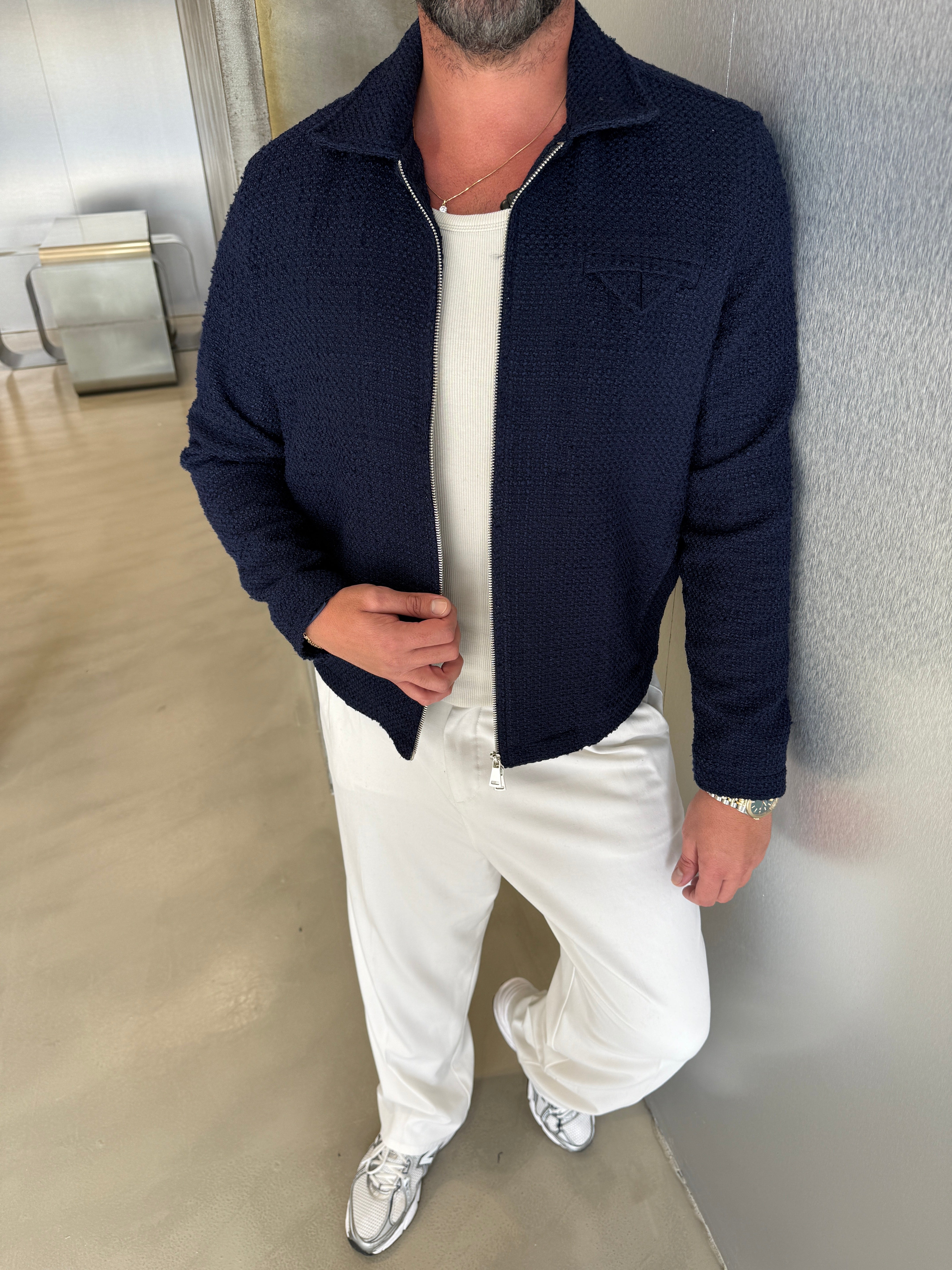 Kahve Buklet Çelik Örme Premium Ceket