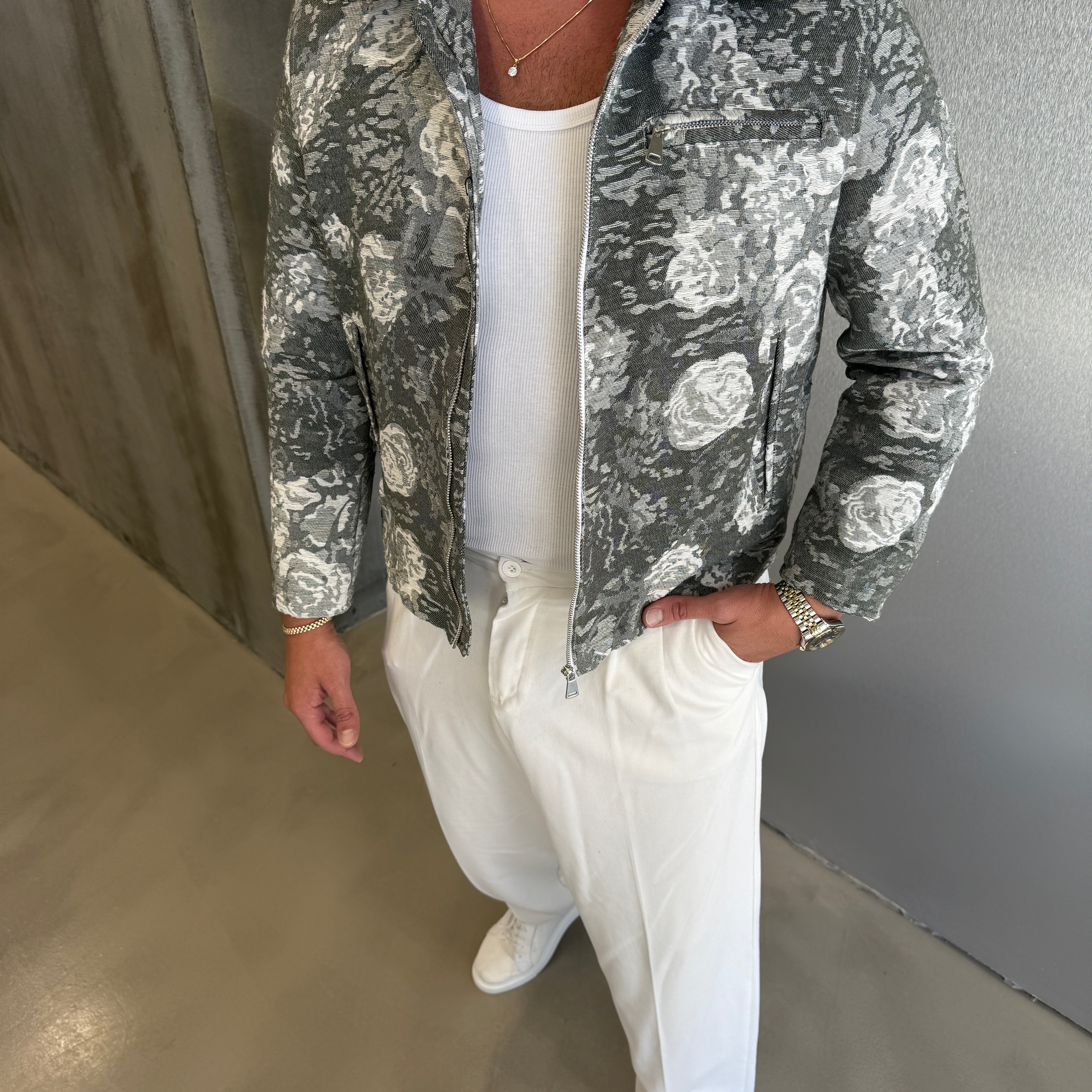 Mavi Desenli Tasarım Ceket