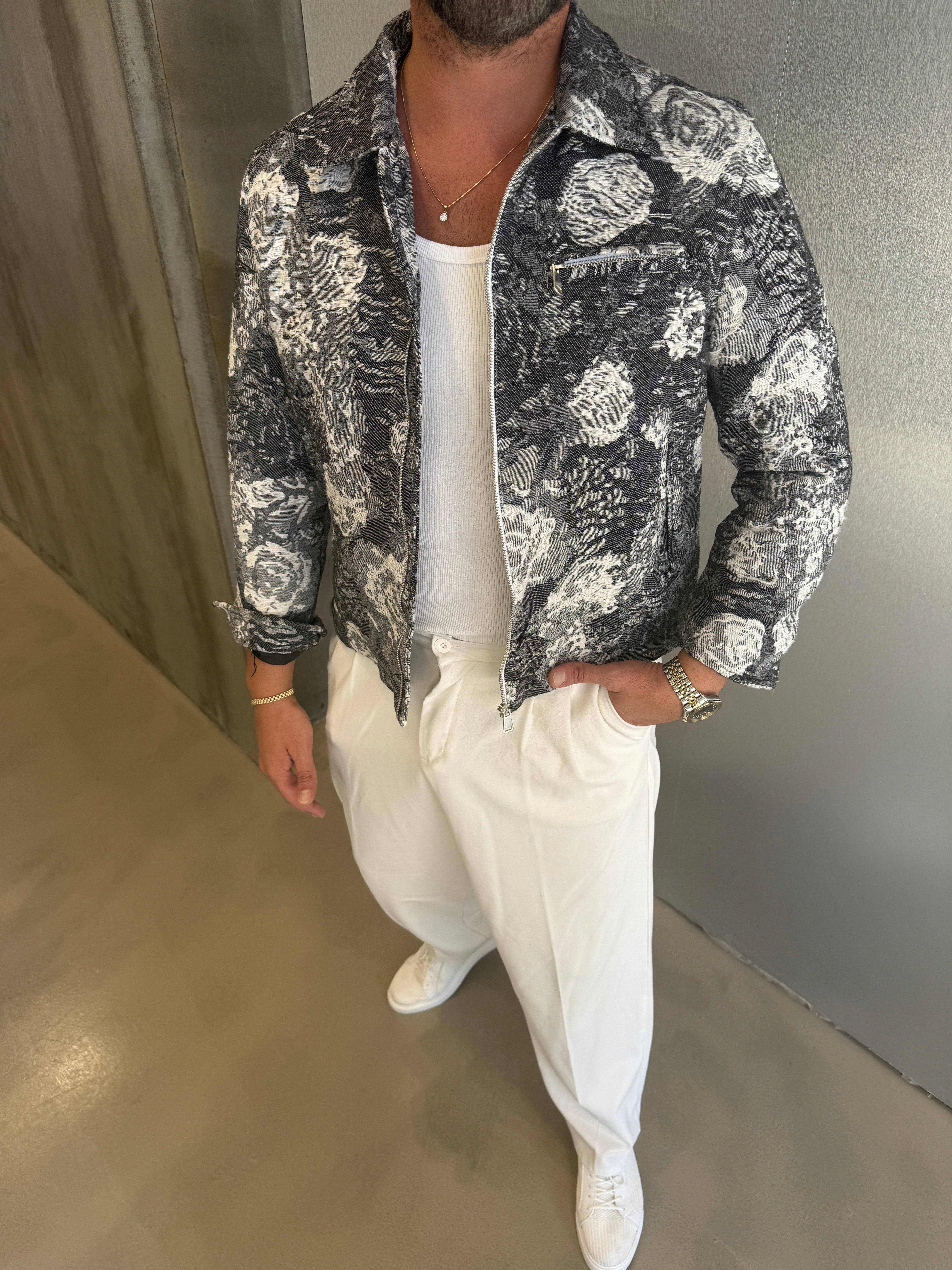 Siyah Desenli Tasarım Ceket