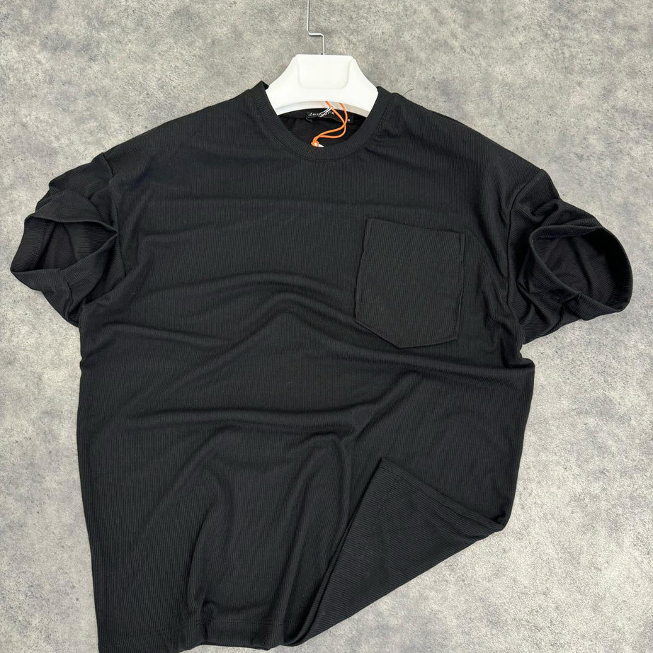 Siyah Tek Cepli T-Shirt