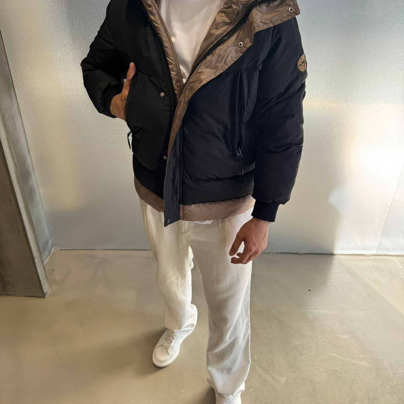 Yeşil Detaylı Şişme Mont