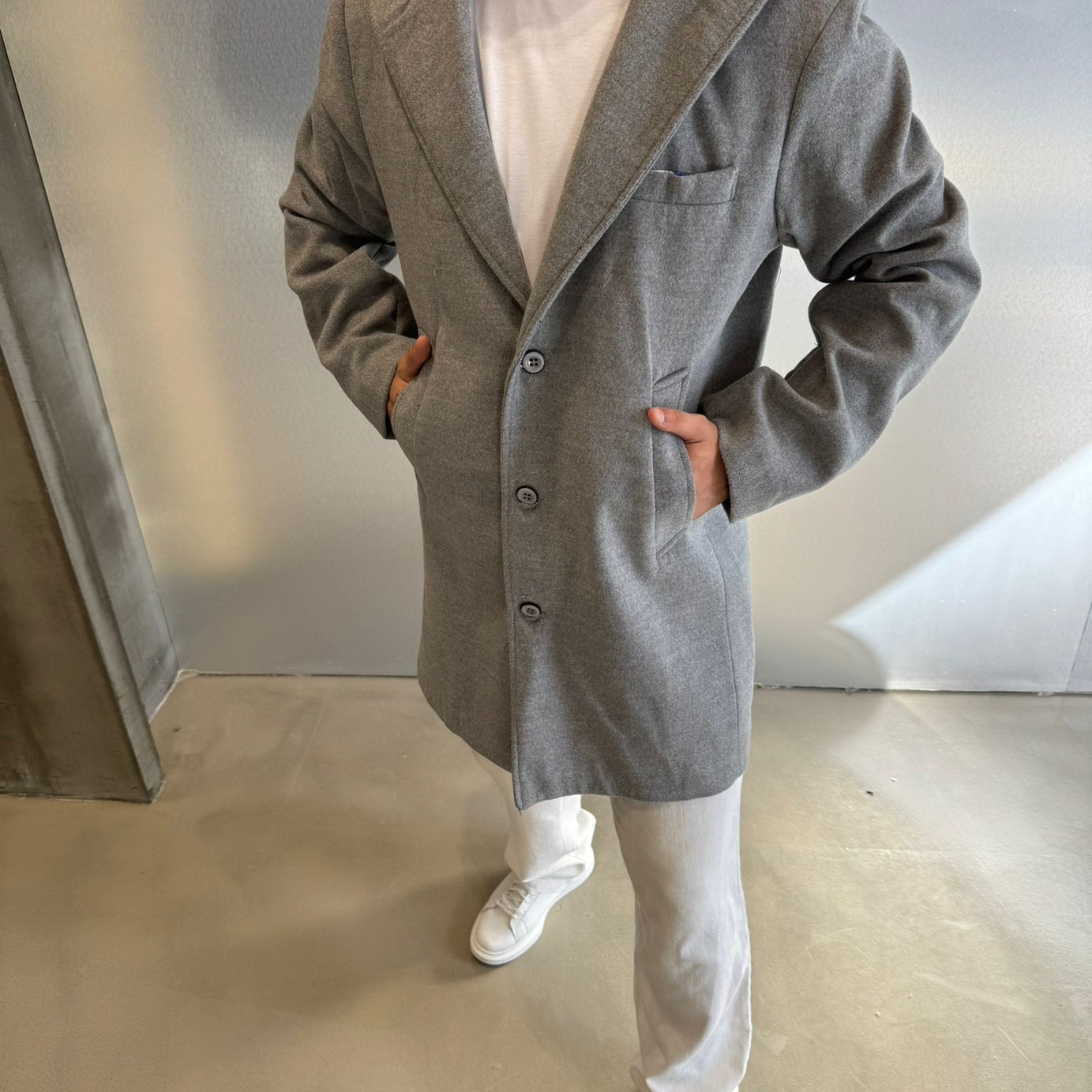 Gri Kaşe Kaban