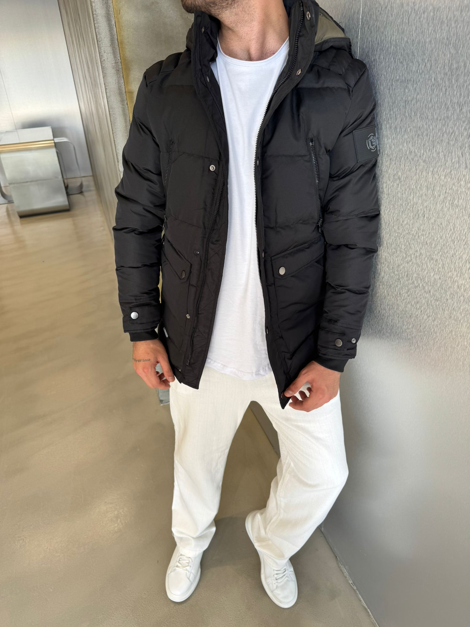 Siyah Premium Şişme Mont