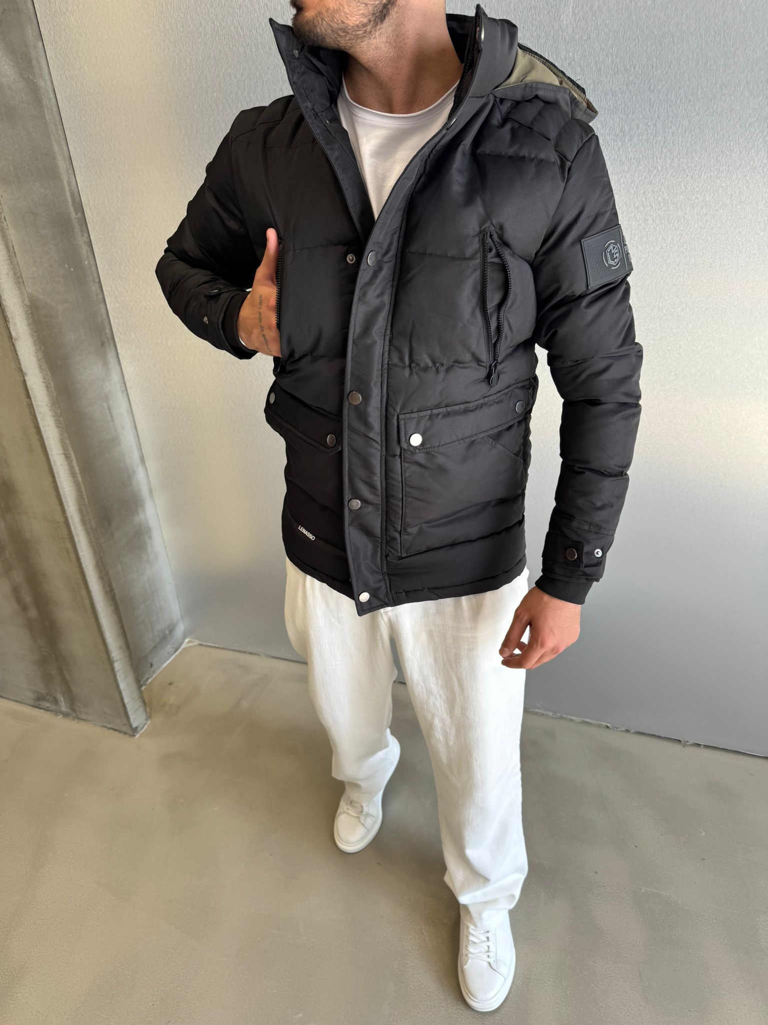 Siyah Premium Şişme Mont