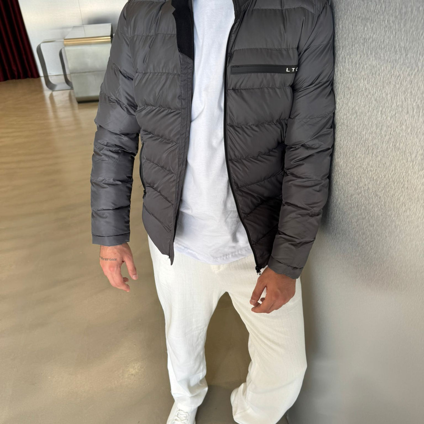 Antrasit Şişme Mont