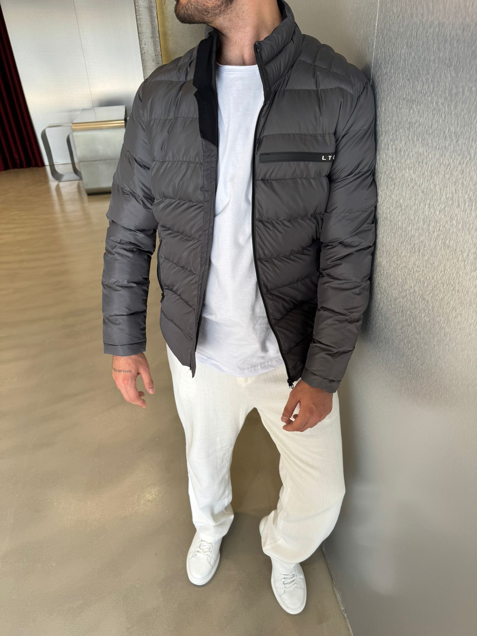 Antrasit Şişme Mont