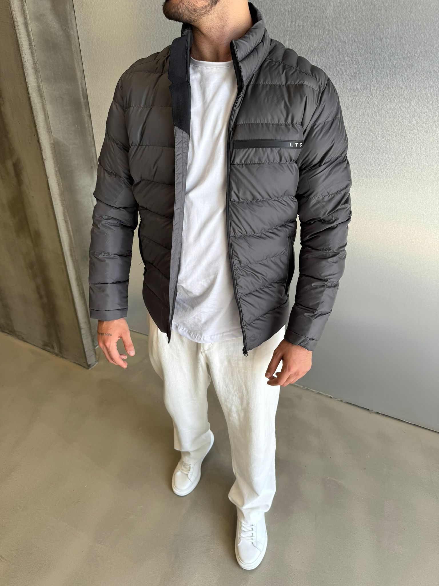 Antrasit Şişme Mont