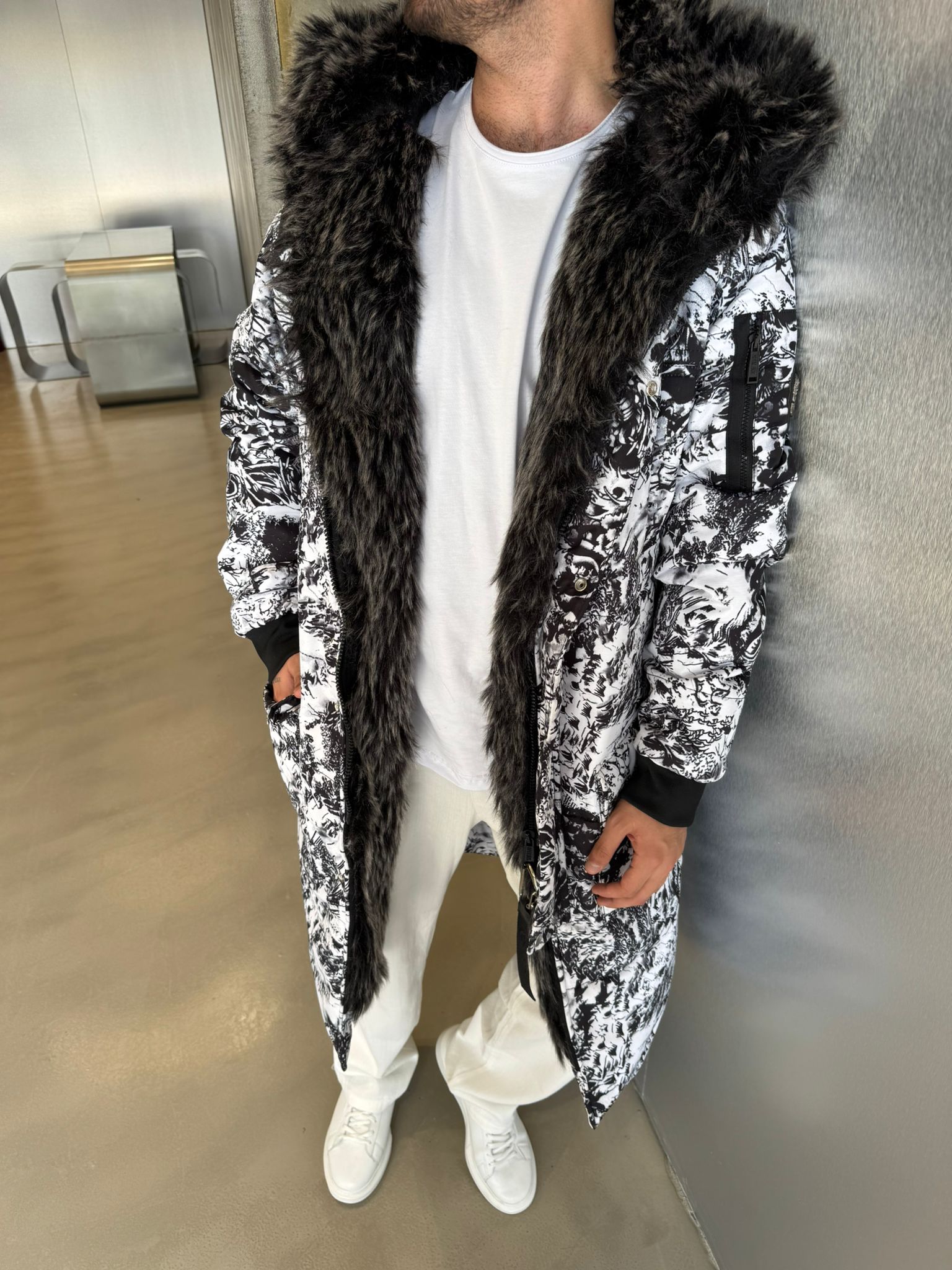 Tasarım Premium Kürklü Mont