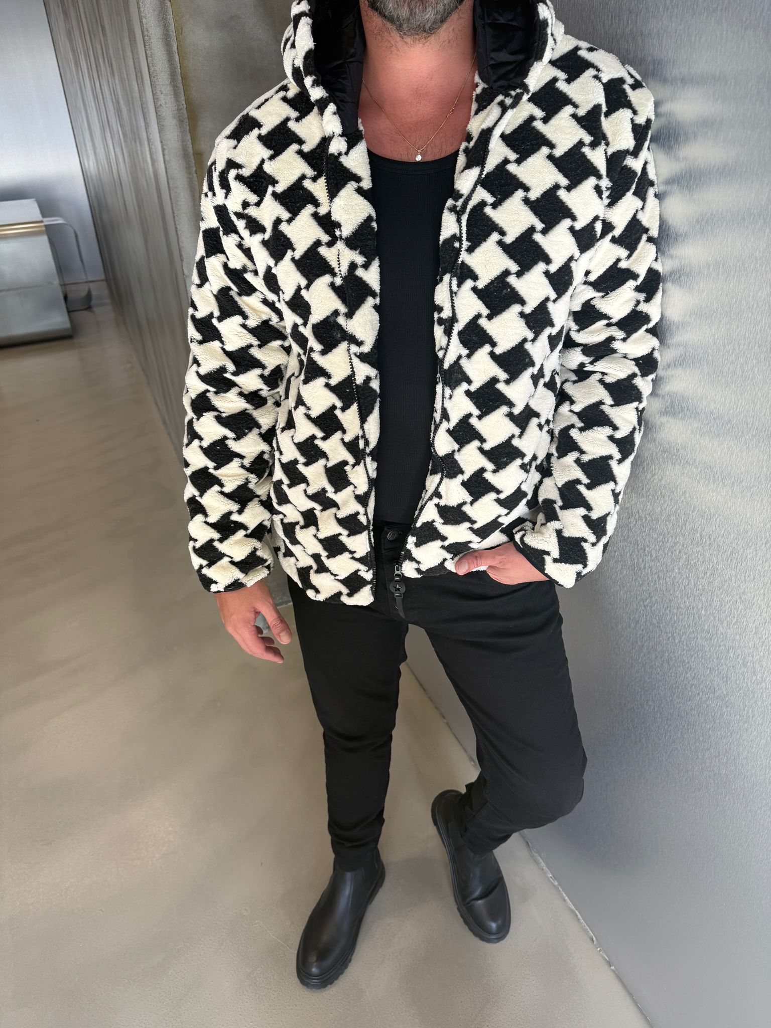 Dama Deselin Peluş Kapüşonlu Şişme Mont