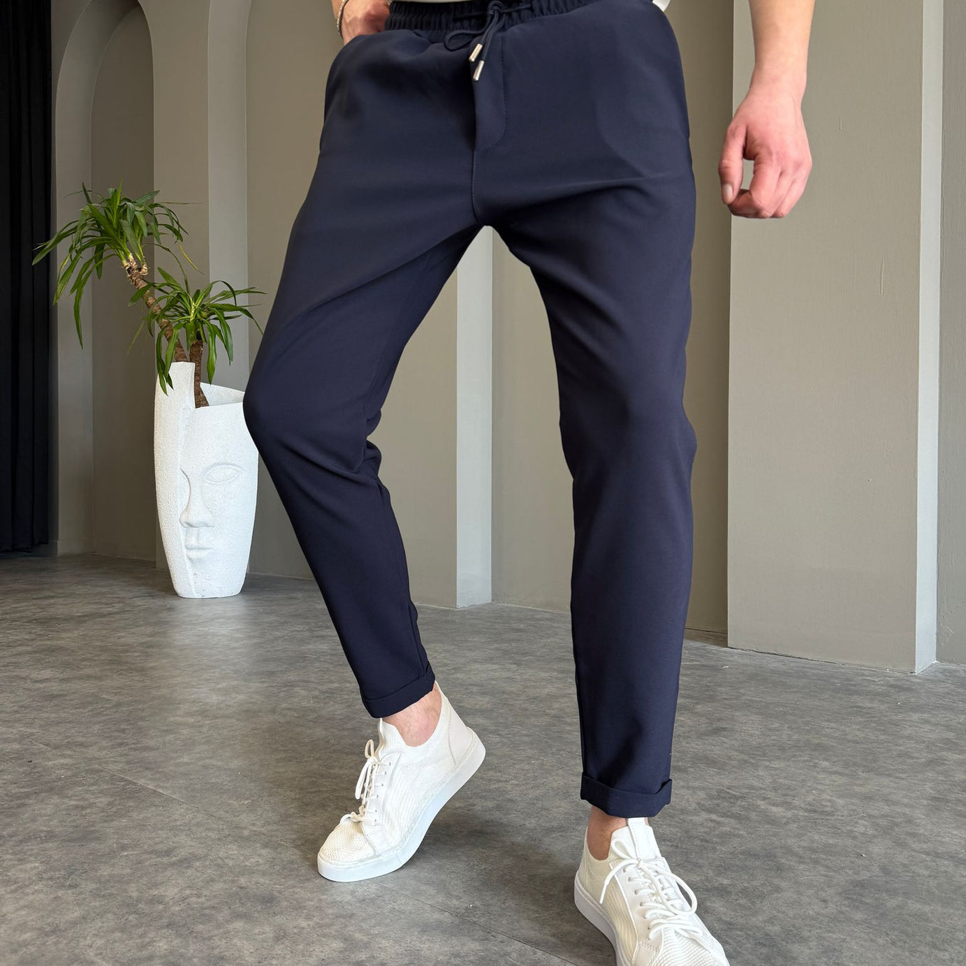 Lacivert Duble Paça Jogger