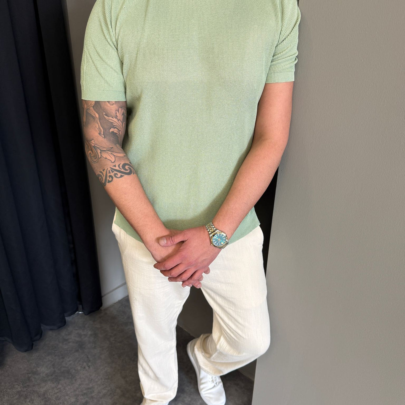 Mint Yeşili Triko T-Shirt