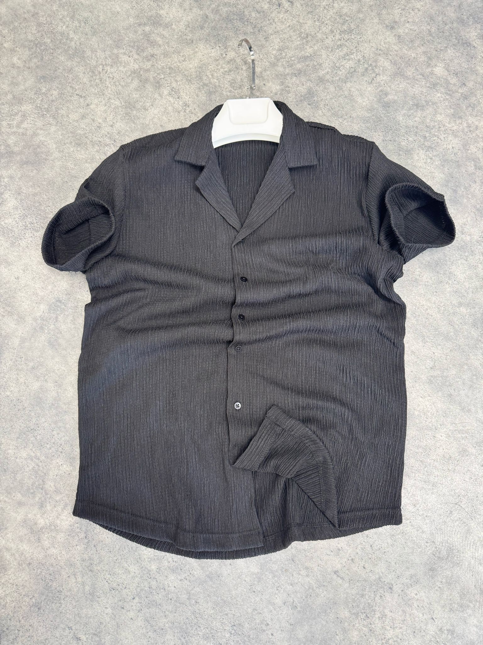 Lacivert Kırinkil Kısa Kollu Gömlek