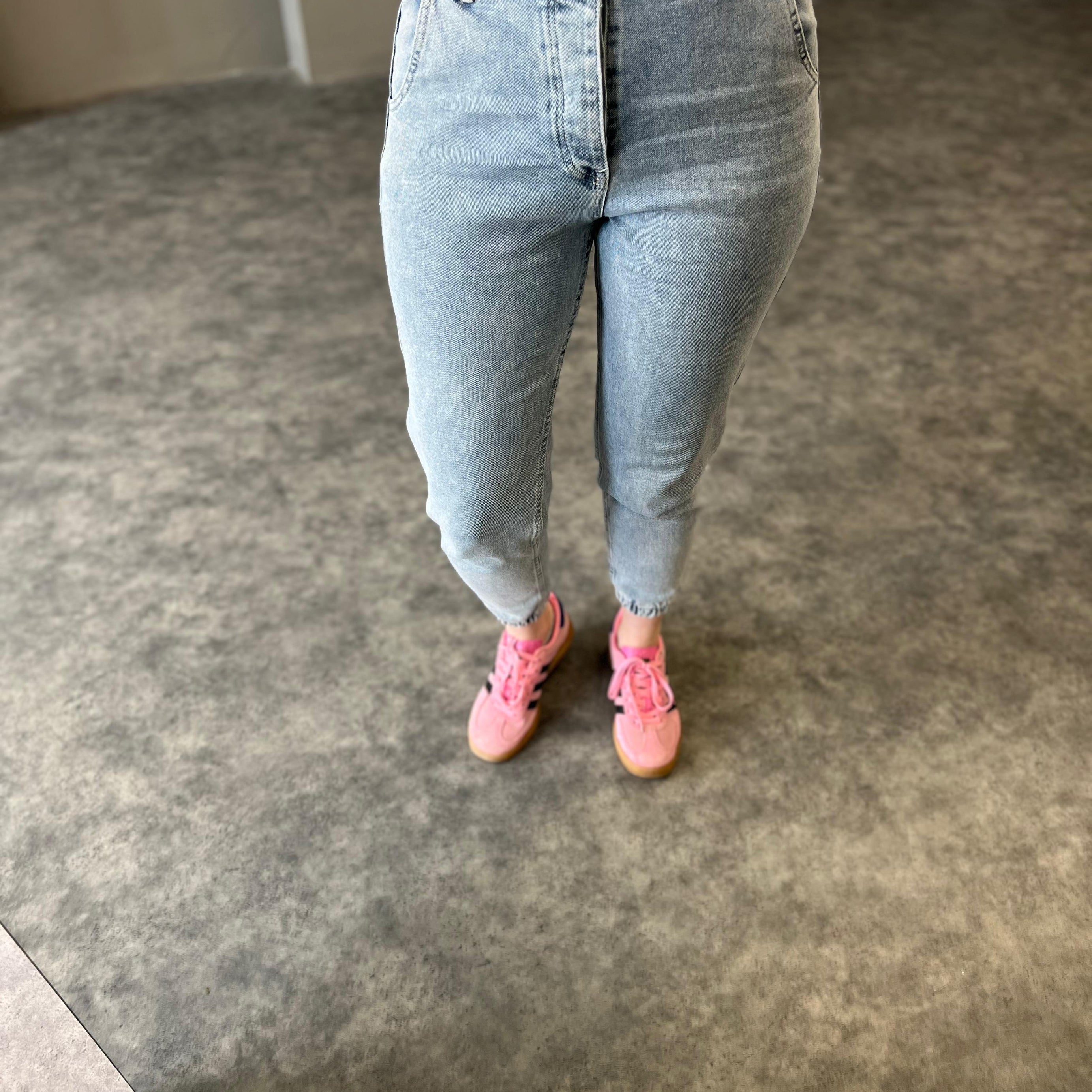 Lacivert Paça Lastikli Kot Pantolon