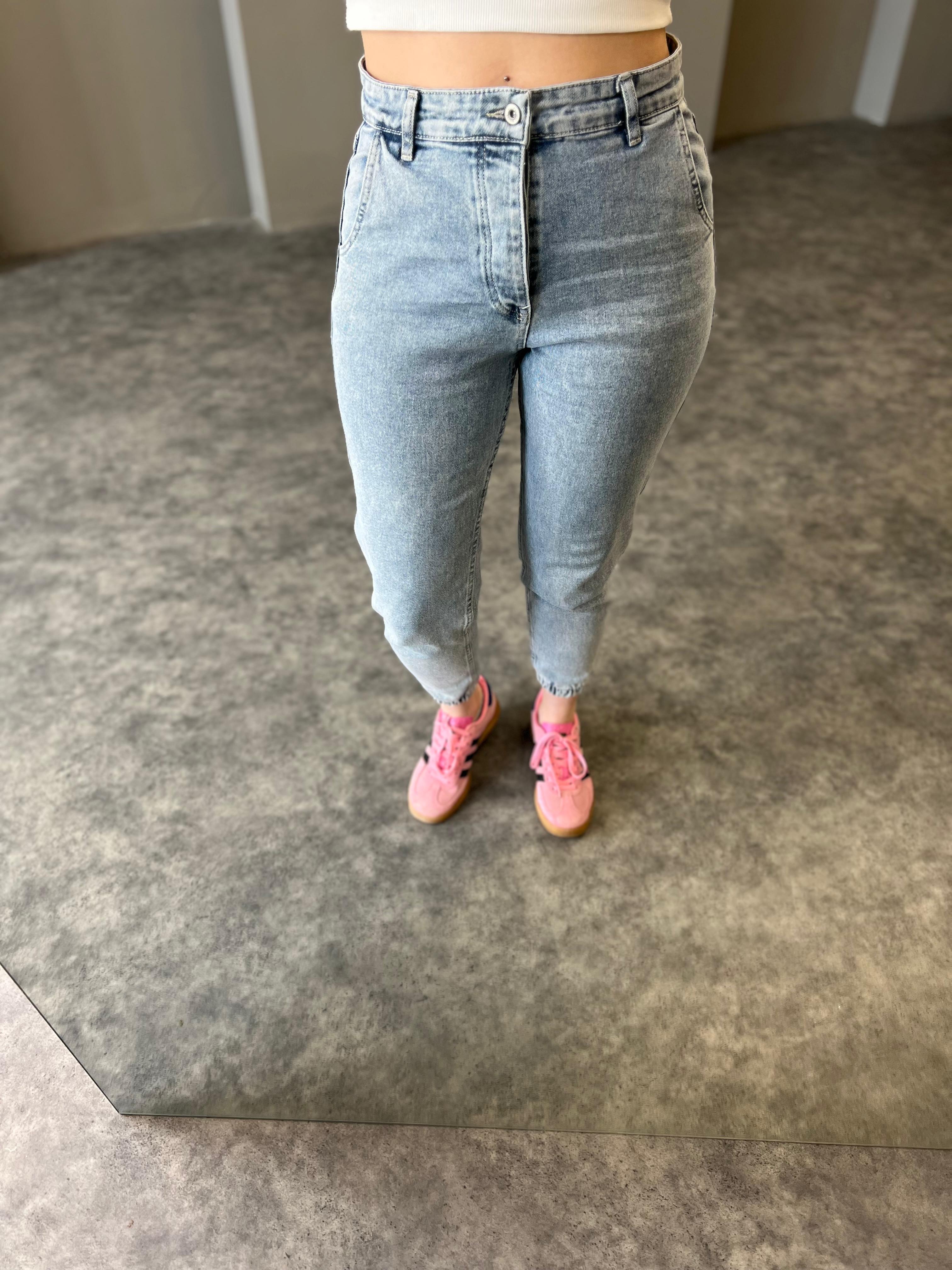 Mavi Paça Lastikli Kot Pantolon