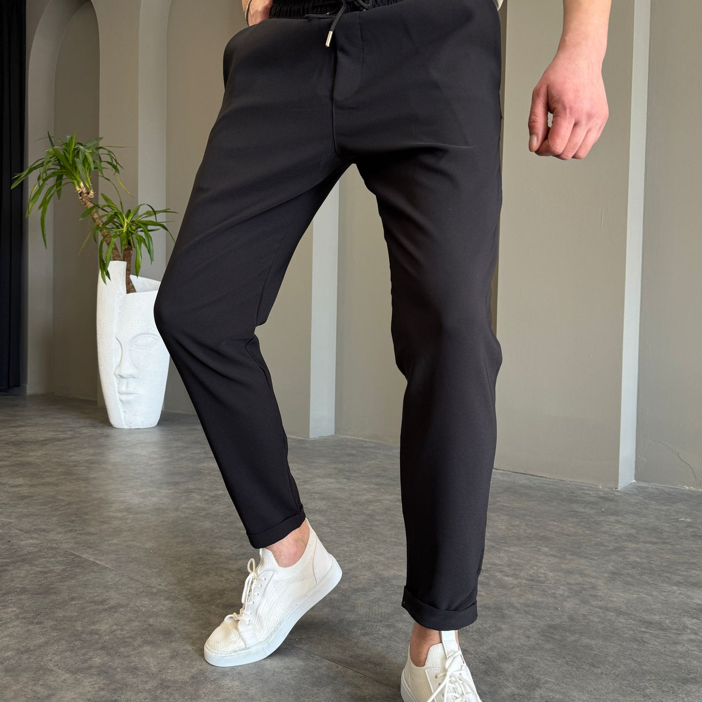 Siyah Duble Paça Jogger