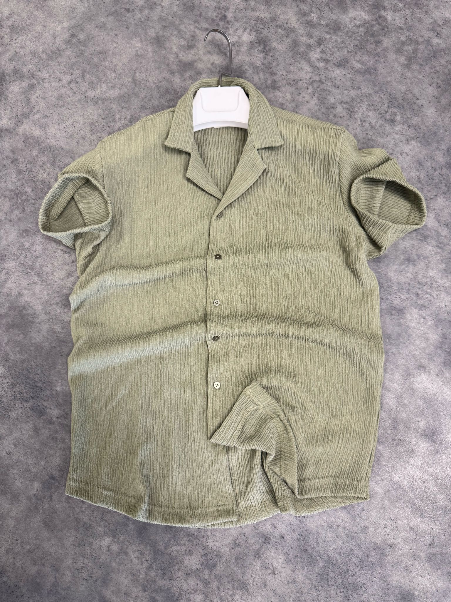 Beyaz Kırinkil Kısa Kollu Gömlek