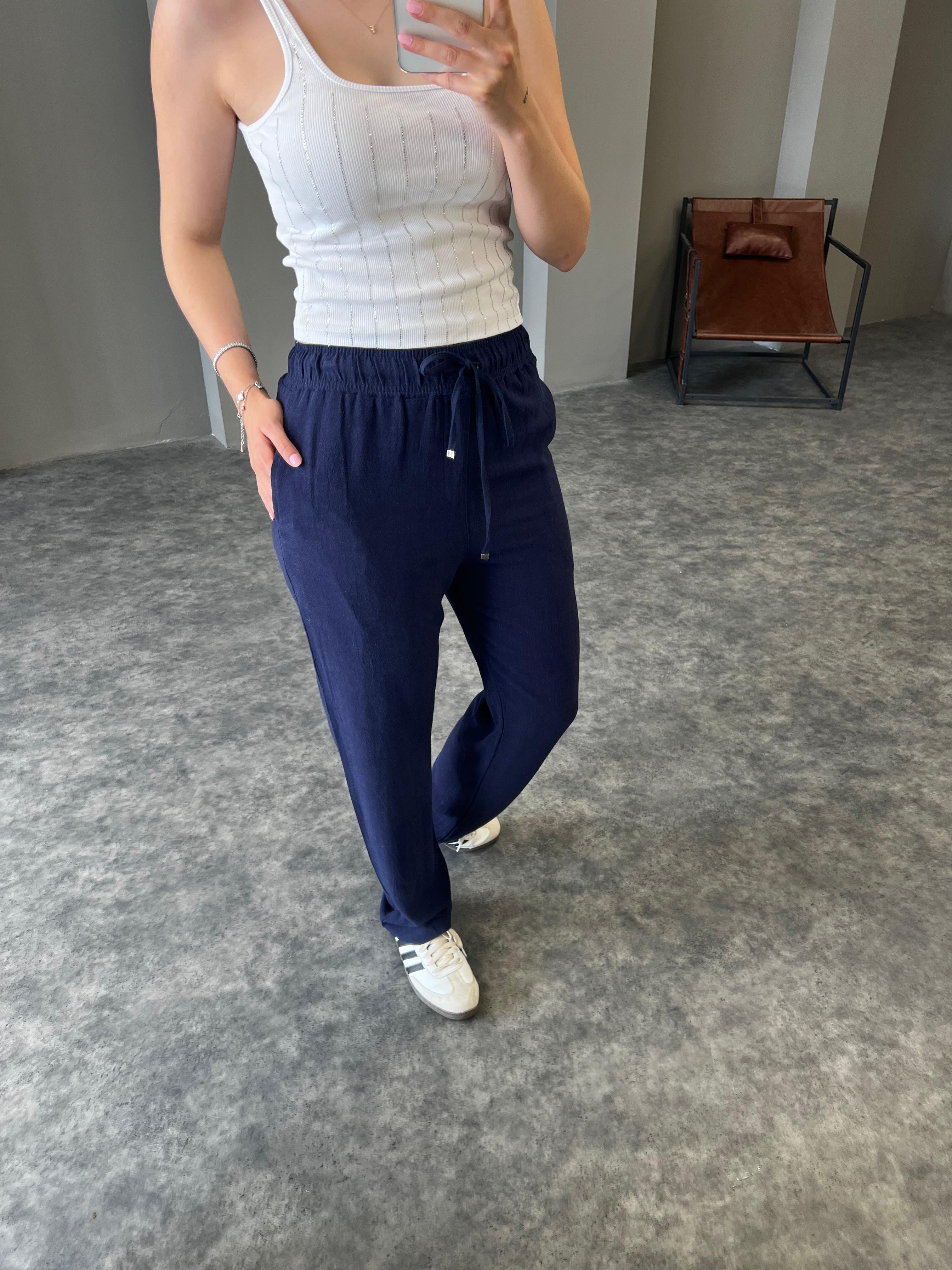 Lacivert Yıkamalı Vikson Pantolon