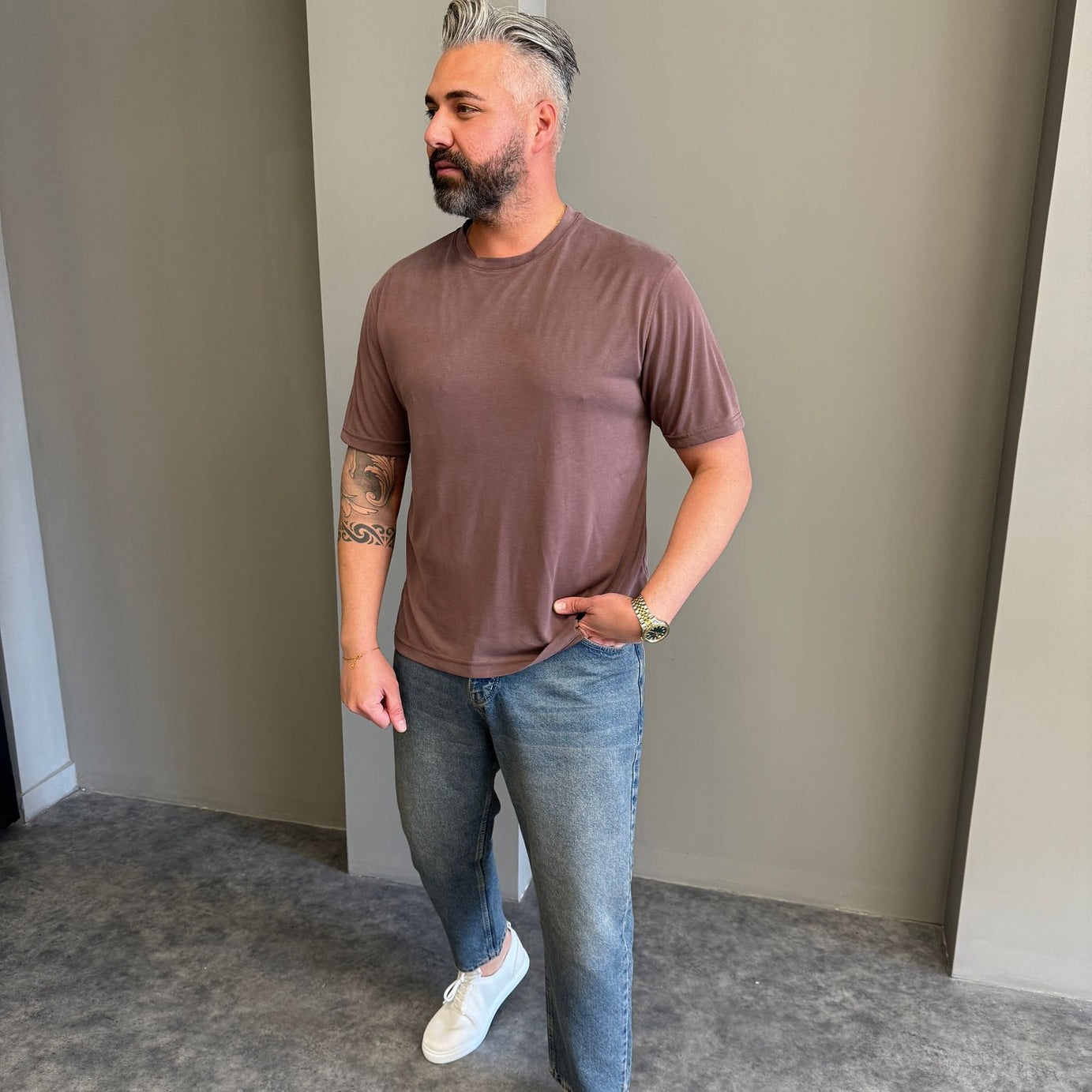Gül Kurusu Oyhso Kumaş T-Shirt