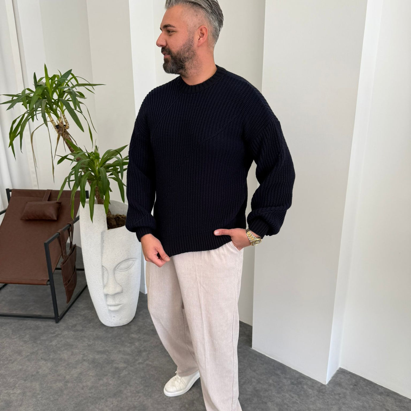 Yeşil Çelik Örme Kazak