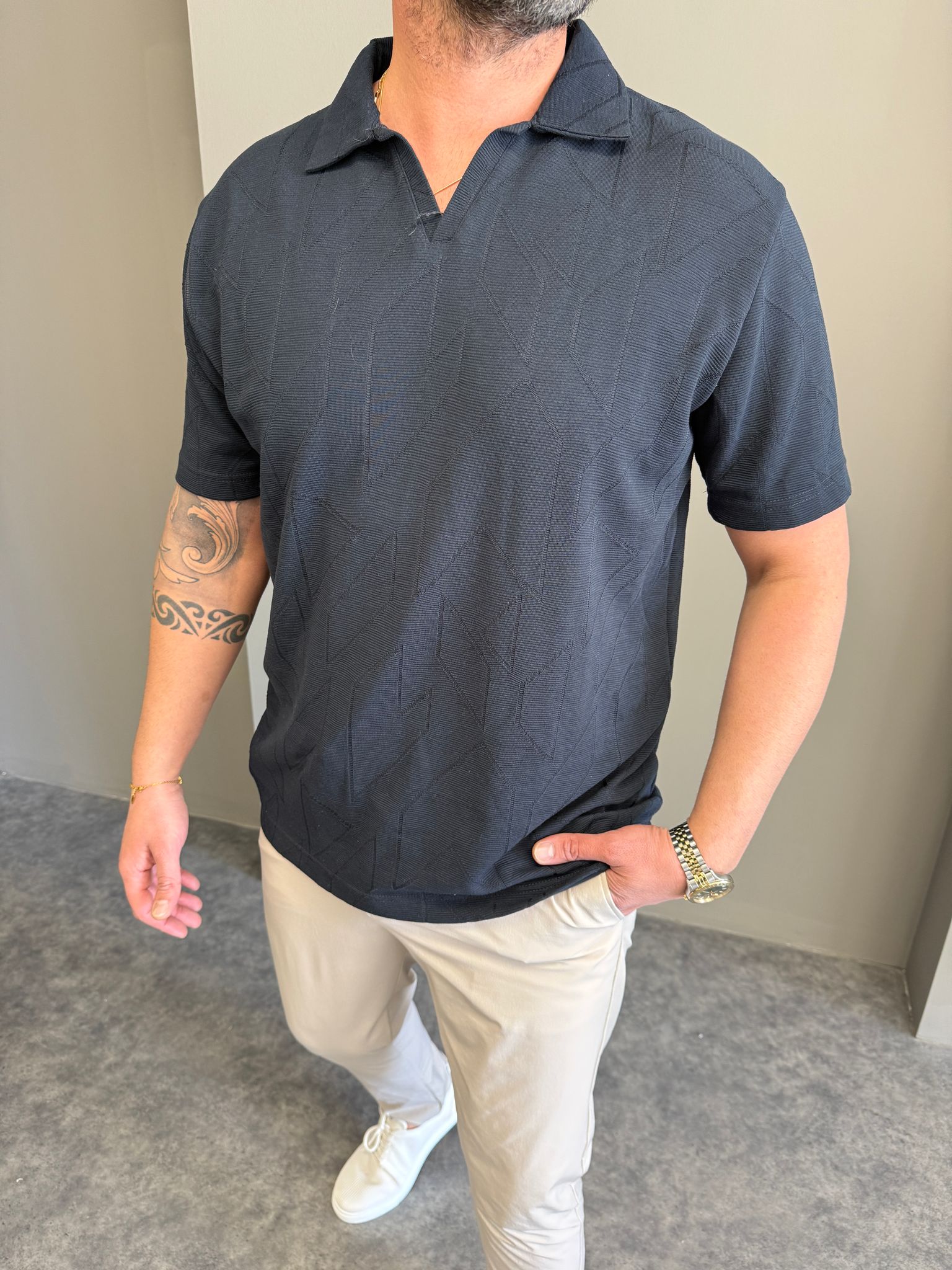 Lacivert Triko Pamuklu T-Shirt