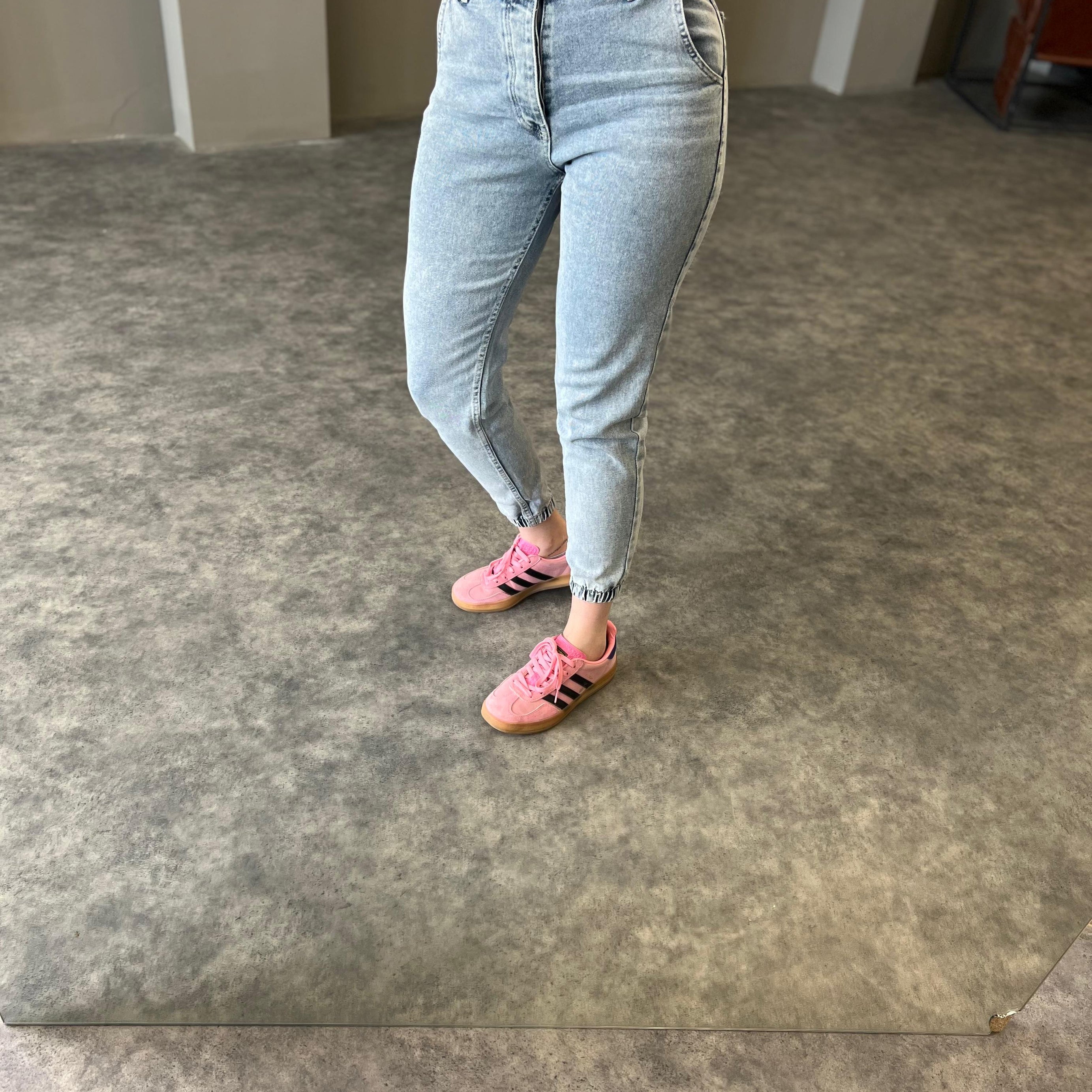 Lacivert Paça Lastikli Kot Pantolon