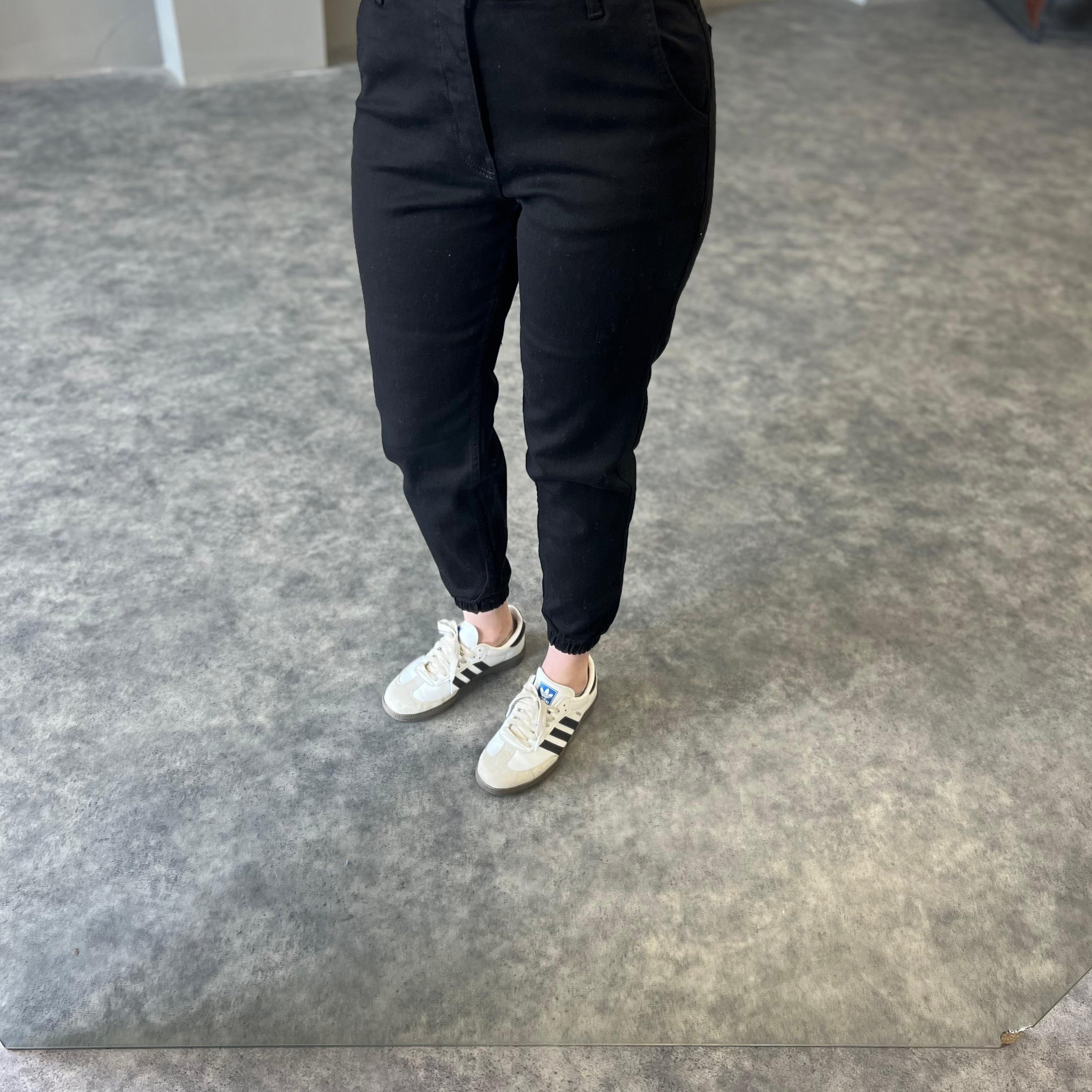 Lacivert Paça Lastikli Kot Pantolon