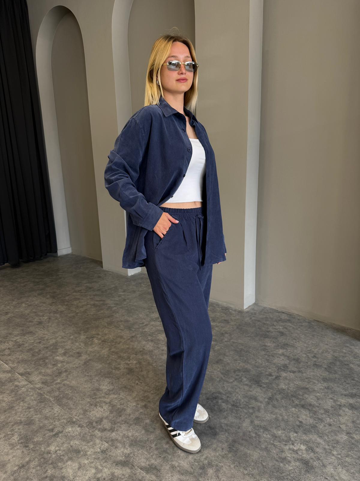 Lacivert Oysho Kumaş Takım