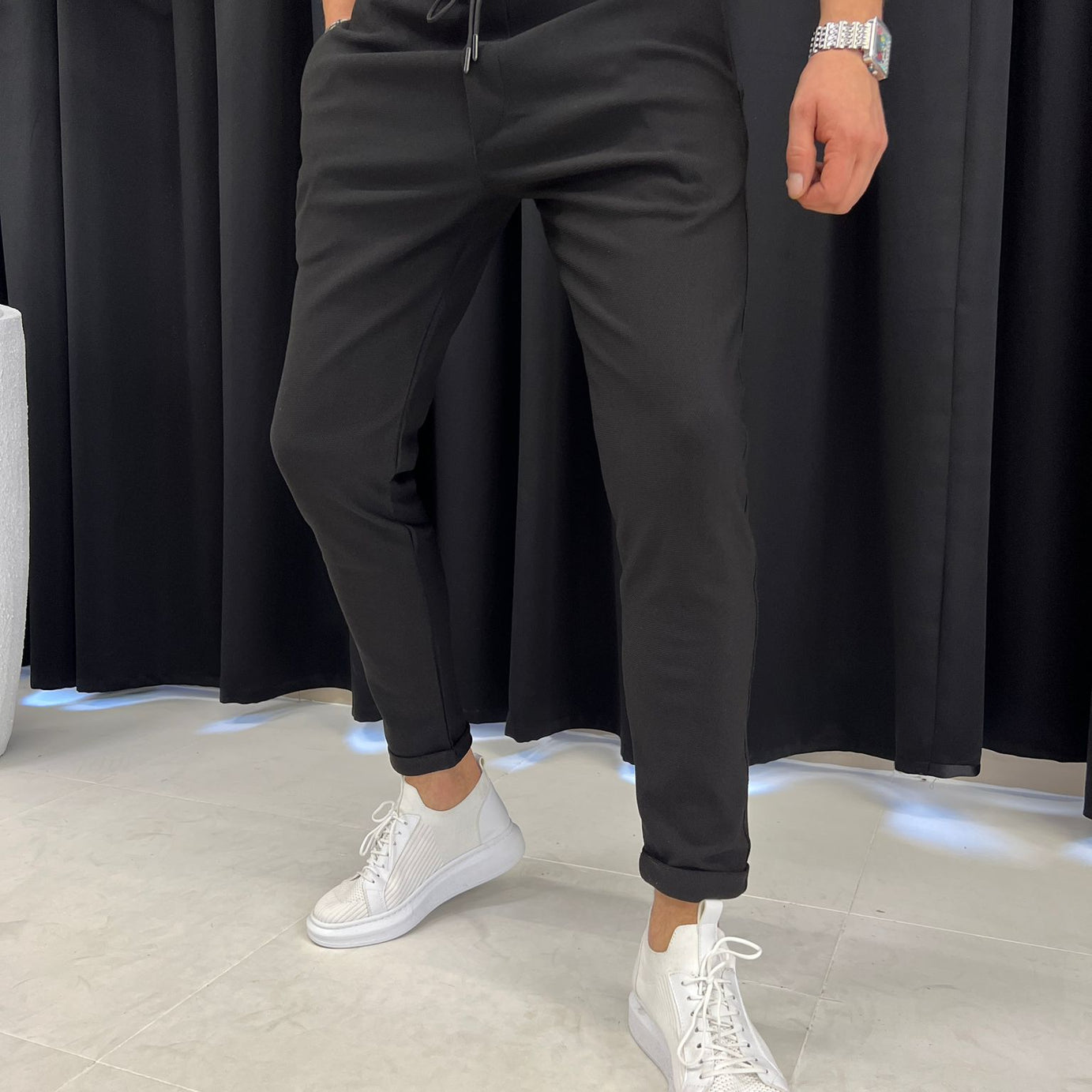 Siyah Duble Paça Jogger