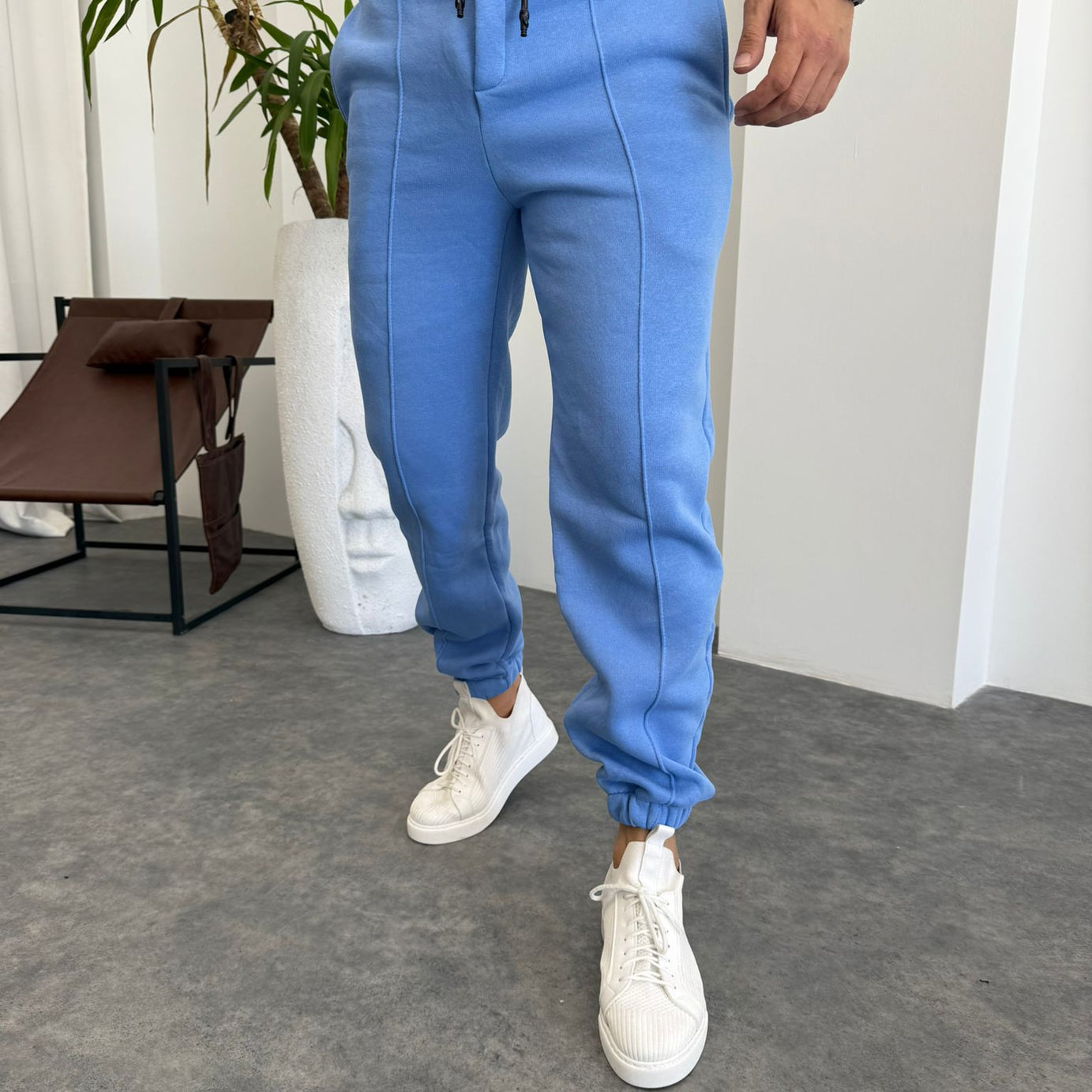 Mavi Paça Lastikli Jogger