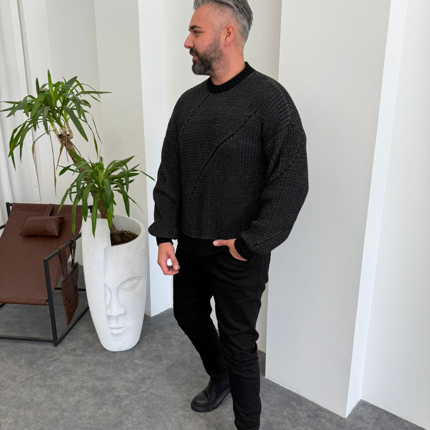 Yeşil Çelik Örme Kazak