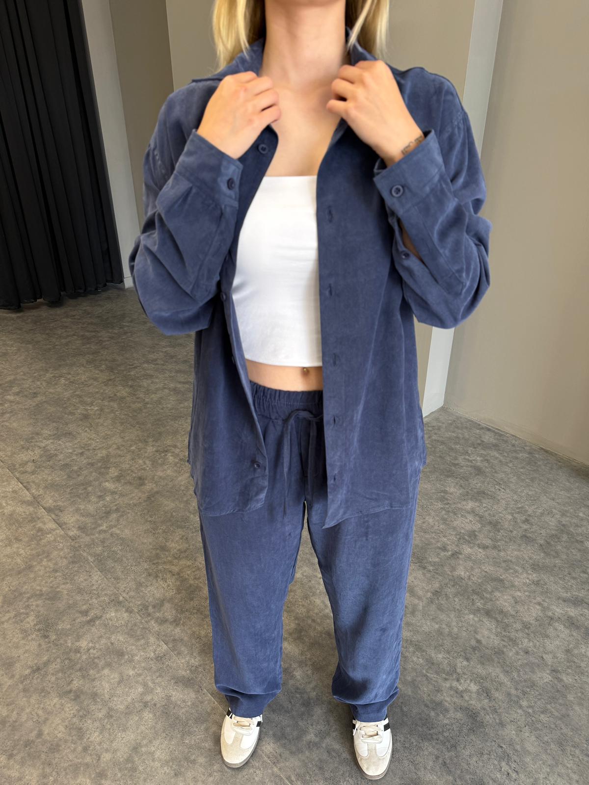 Lacivert Oysho Kumaş Takım